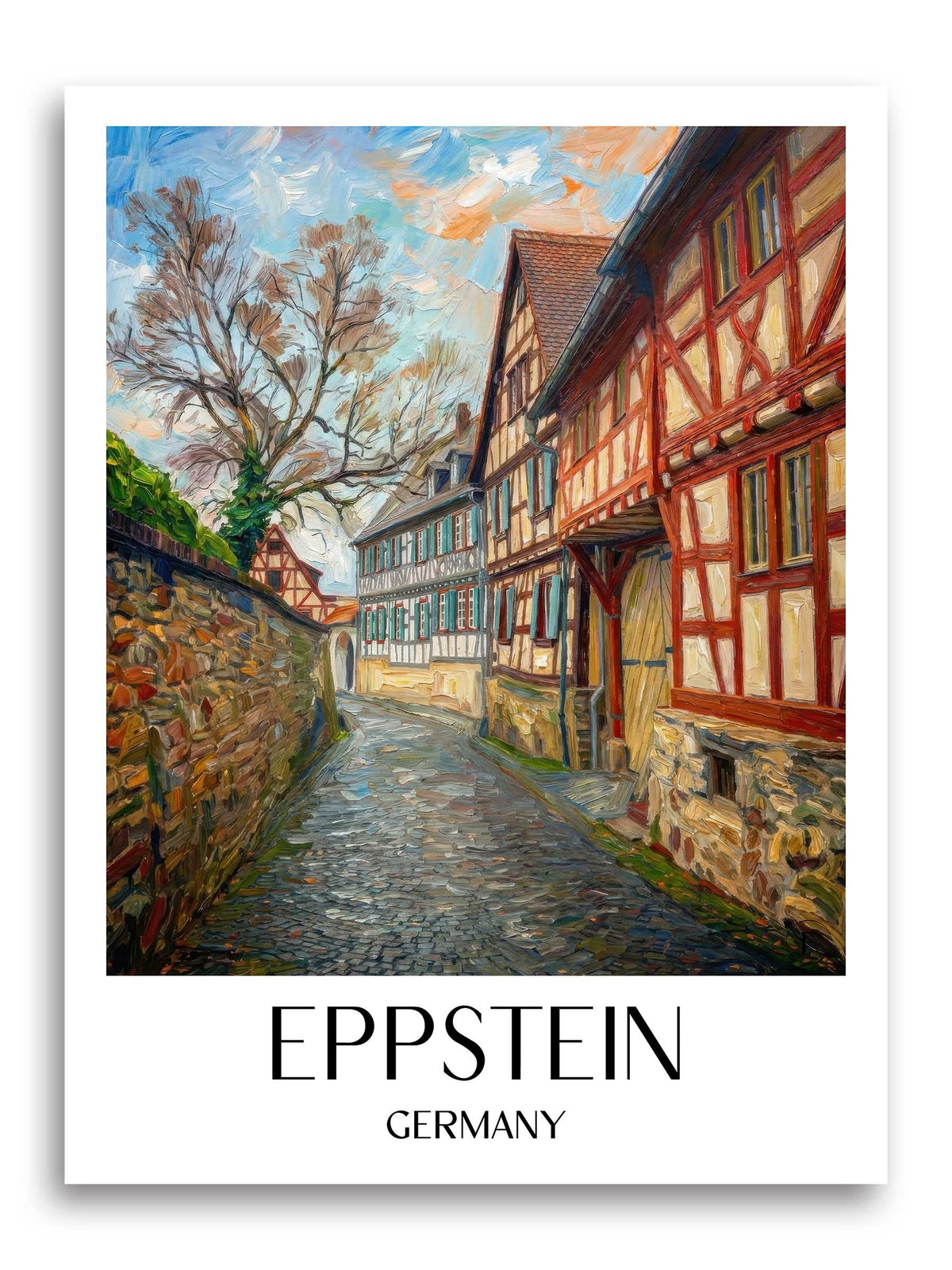Eppstein Poster - Taunus - Deutschland Kunstdruck - Ölgemälde von A4 bis A1 - favplace