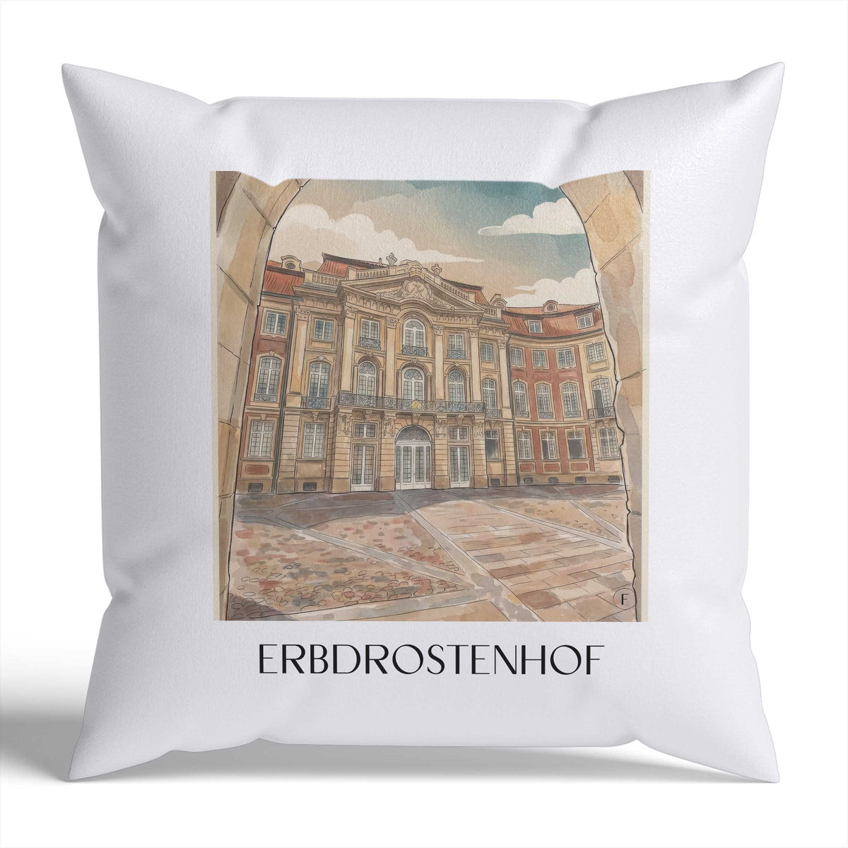 erbdrostenhof-münster-deutschland-kissenbezug-aquarell