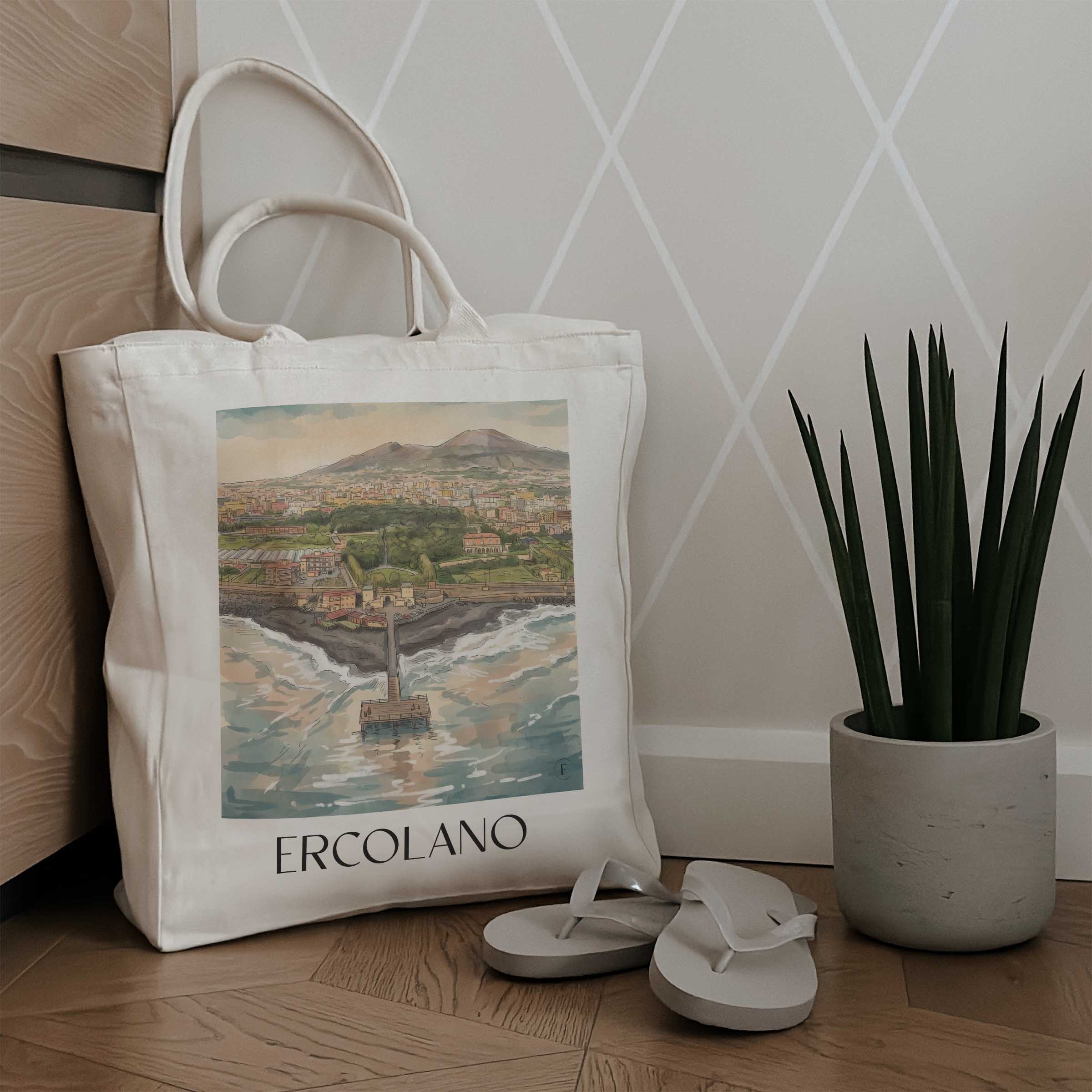 ercolano-neapel-italien-einkaufstasche-aquarell