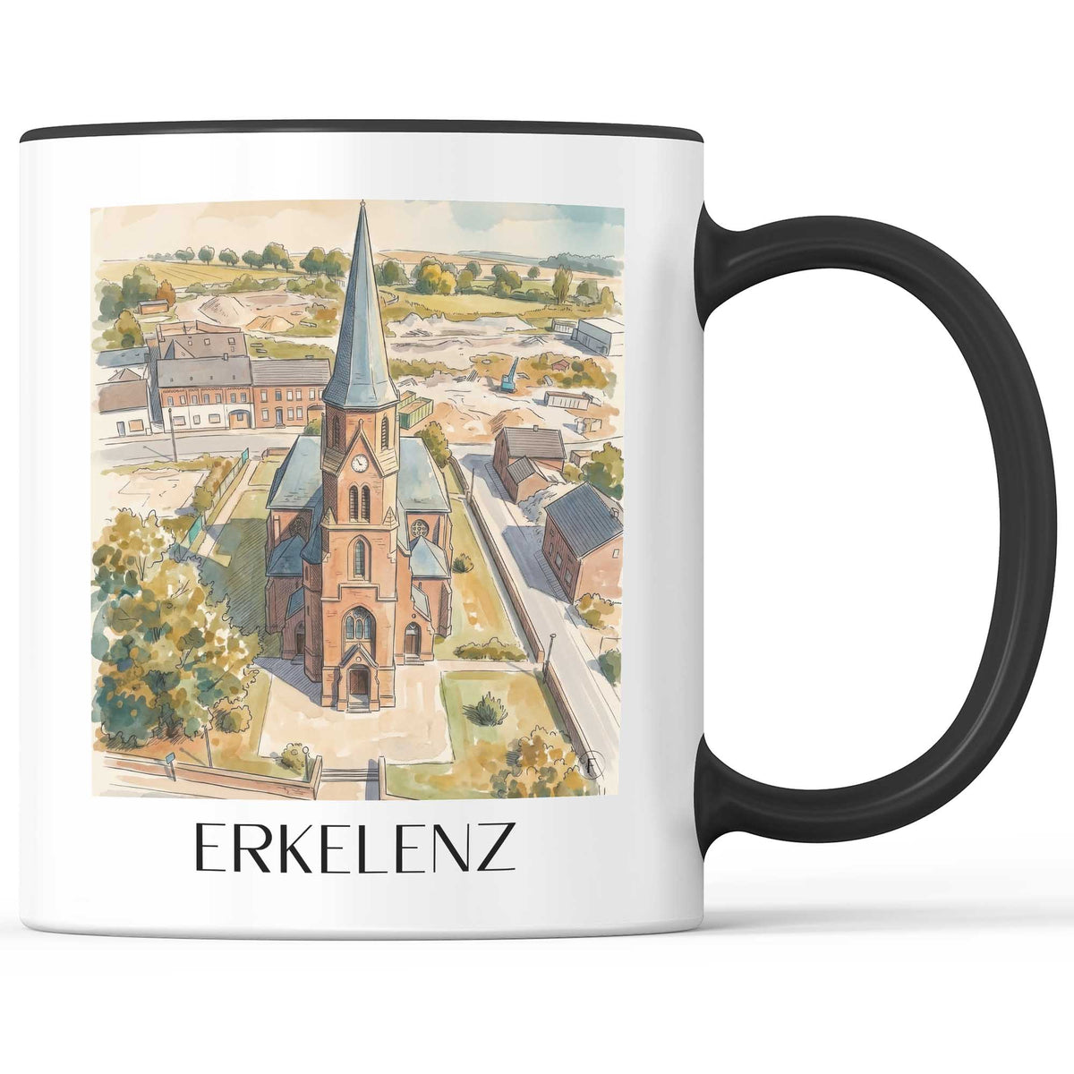Erkelenz Kaffeebecher - Rheinland - Deutschland Becher - Kaffeetasse im Aquarell Stil - favplace