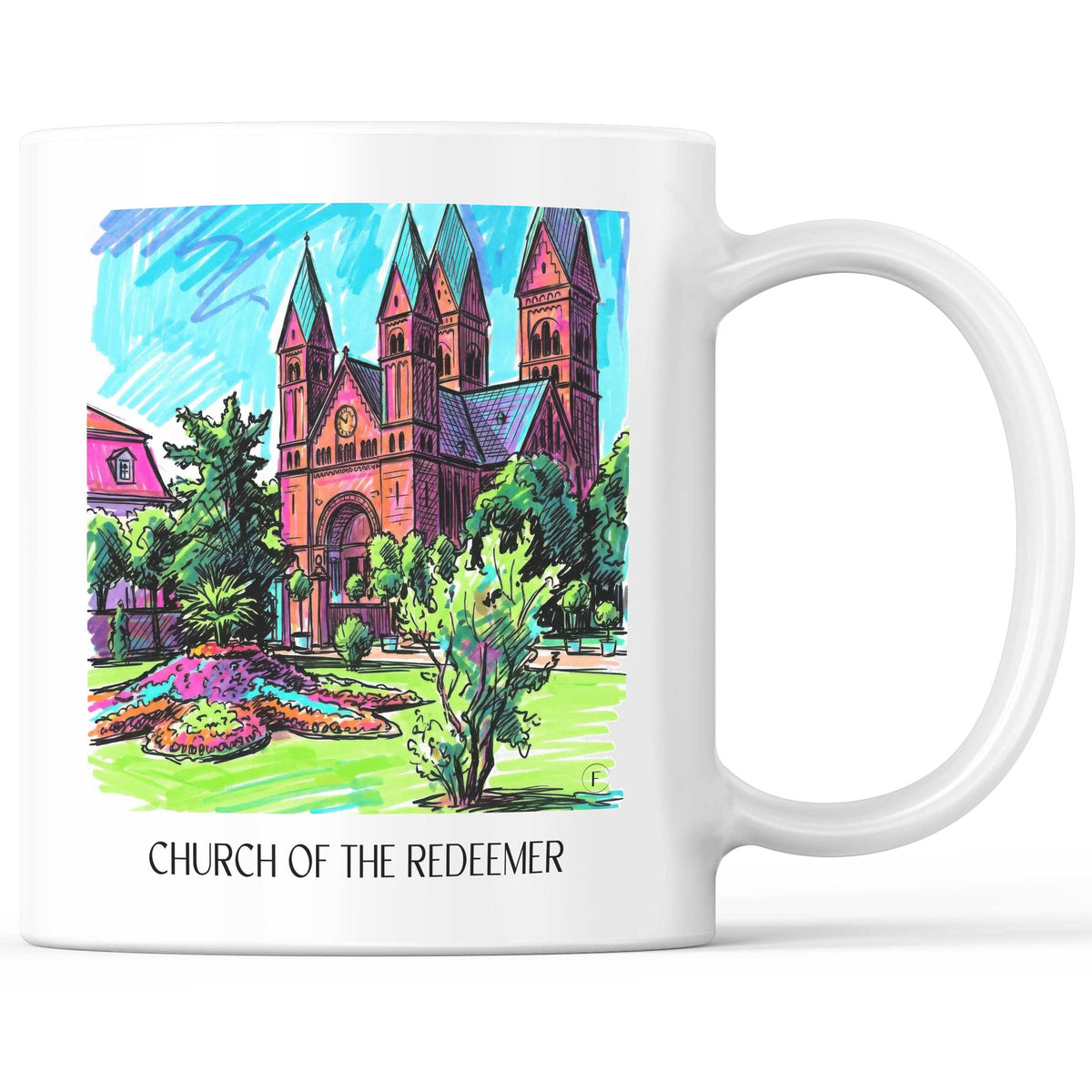 Erlöserkirche Kaffeebecher - Bad Homburg - Deutschland Becher - Kaffeetasse im Tag Graffiti Stil - favplace