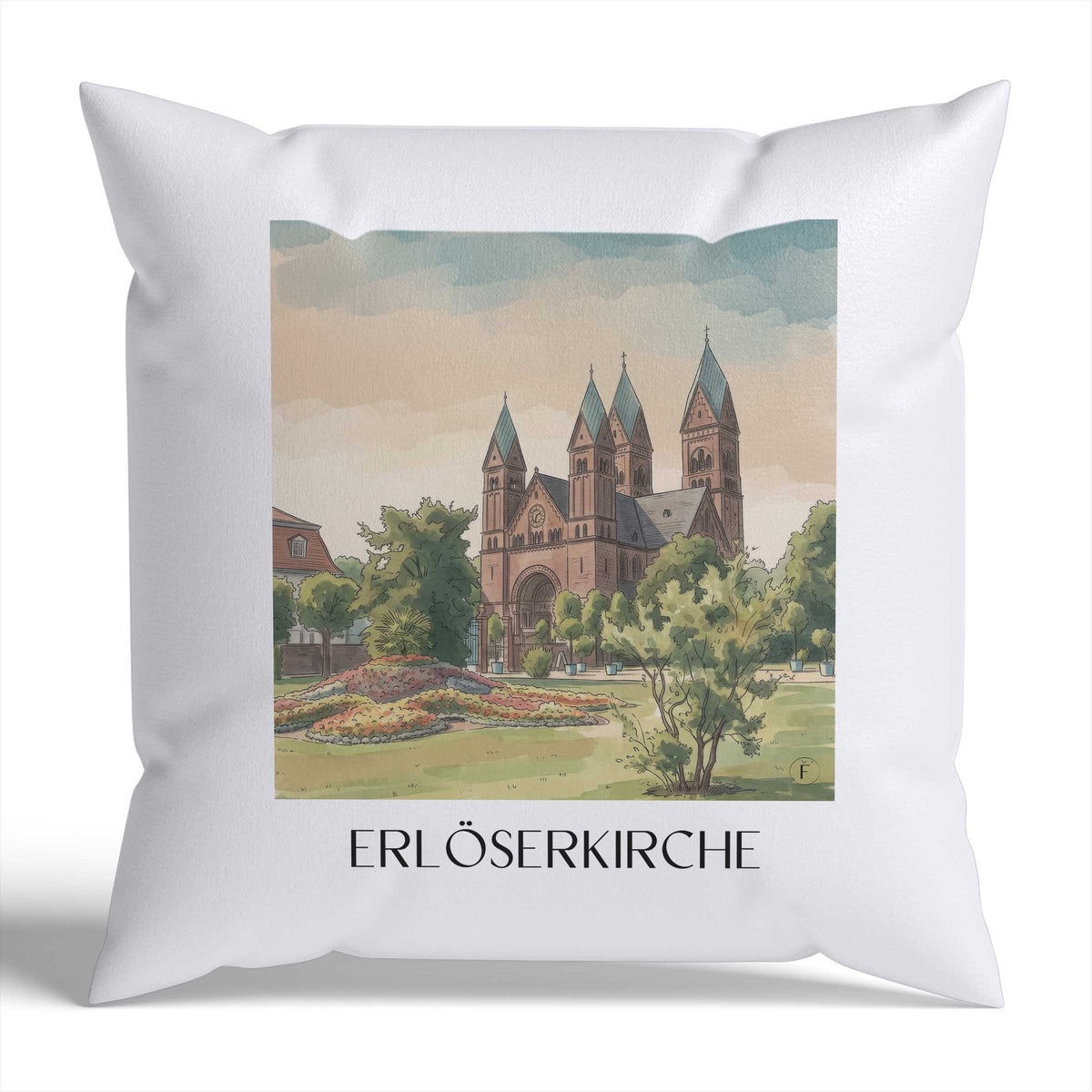 erlöserkirche-bad-homburg-deutschland-kissenbezug-aquarell