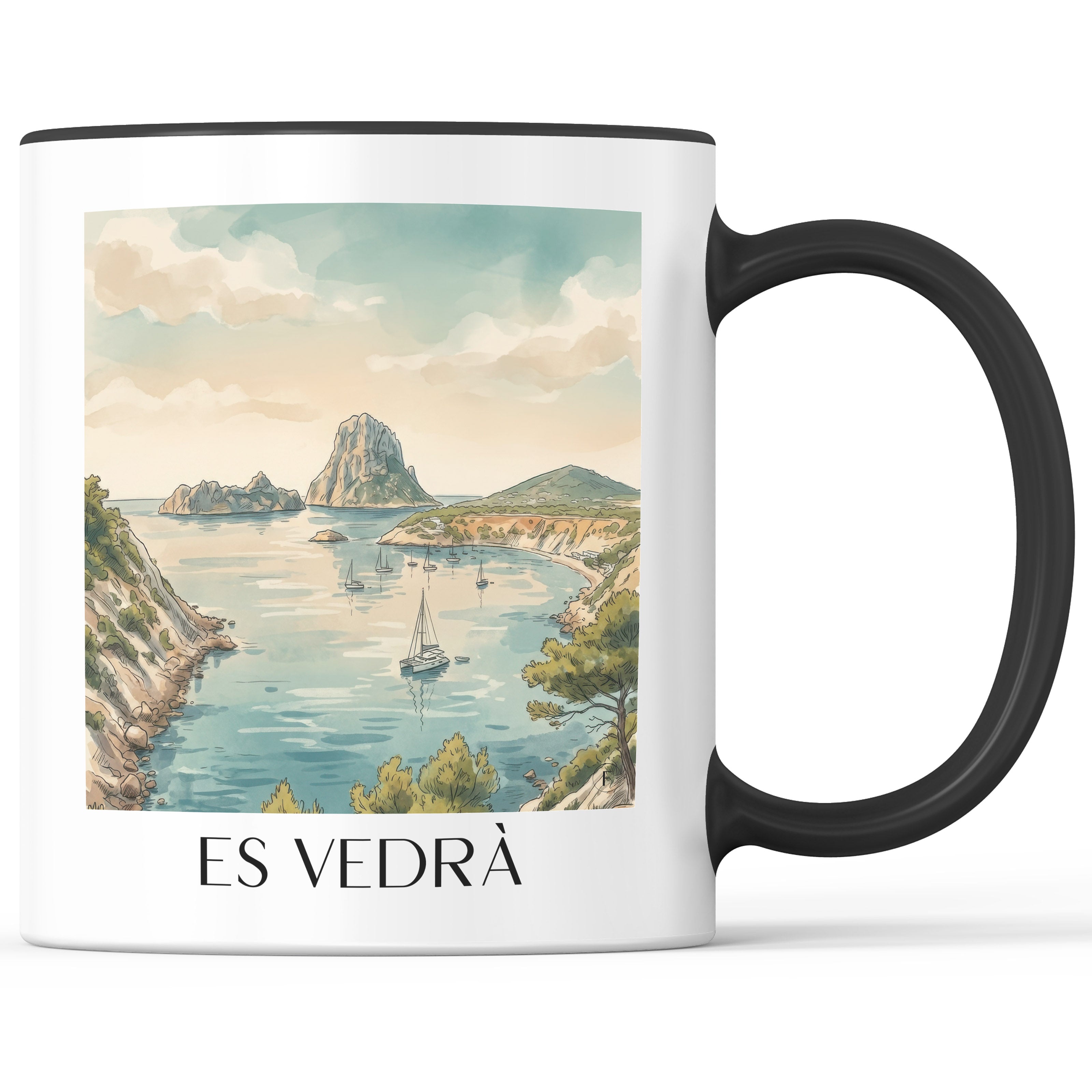 es-vedrà-ibiza-spanien-kaffeebecher-aquarell