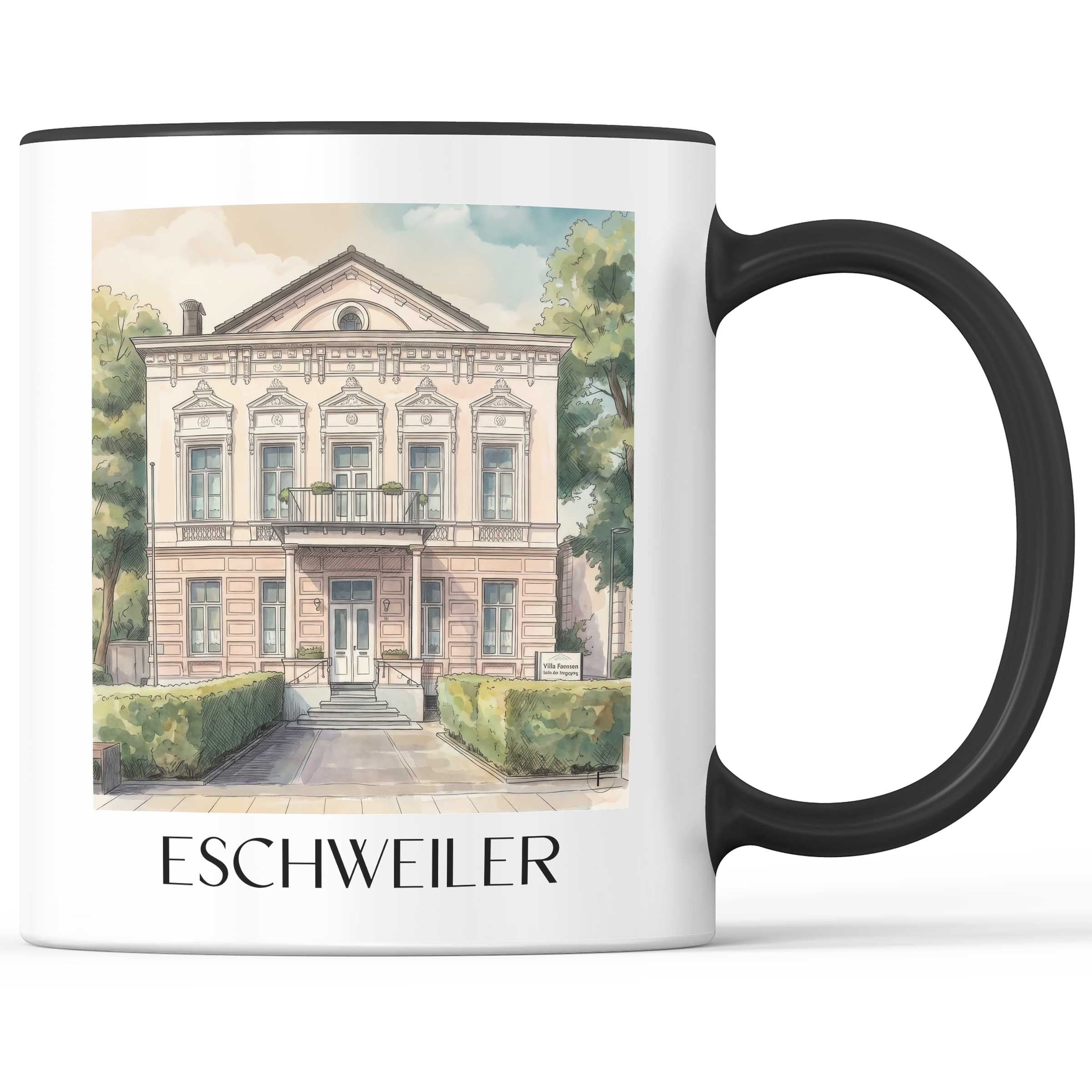 Eschweiler Kaffeebecher - Rheinland - Deutschland Becher - Kaffeetasse im Aquarell Stil - favplace
