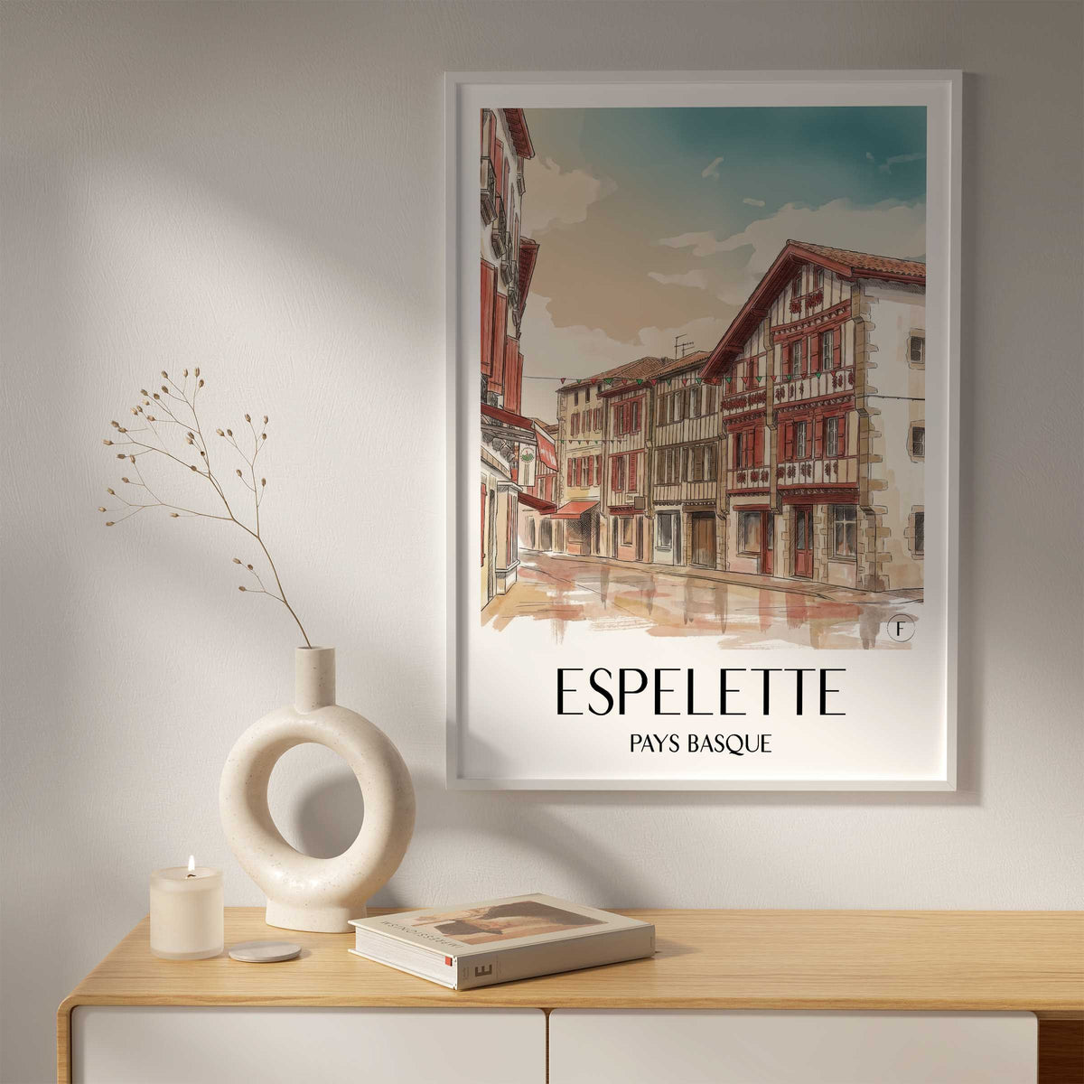 espelette-pays-basque-frankreich-poster-aquarell