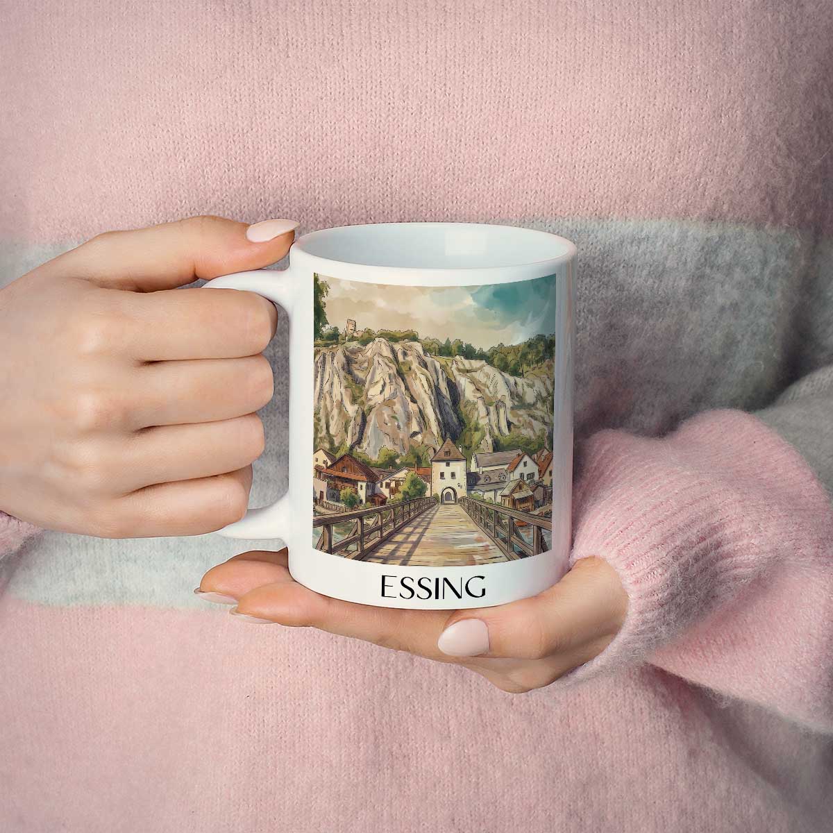 essing-altmühltal-deutschland-kaffeebecher-aquarell