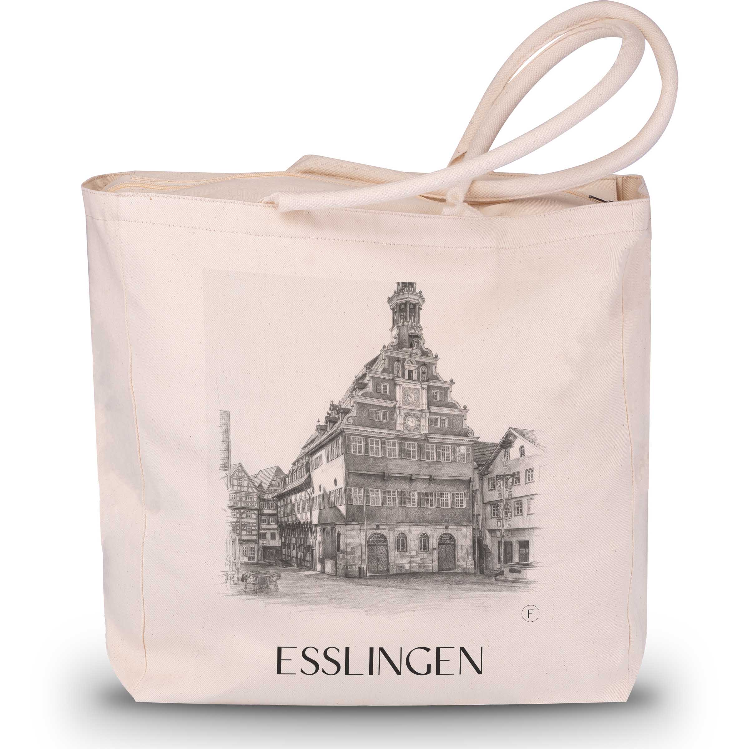 esslingen-deutschland-einkaufstasche-bleistift-zeichnung-drawing