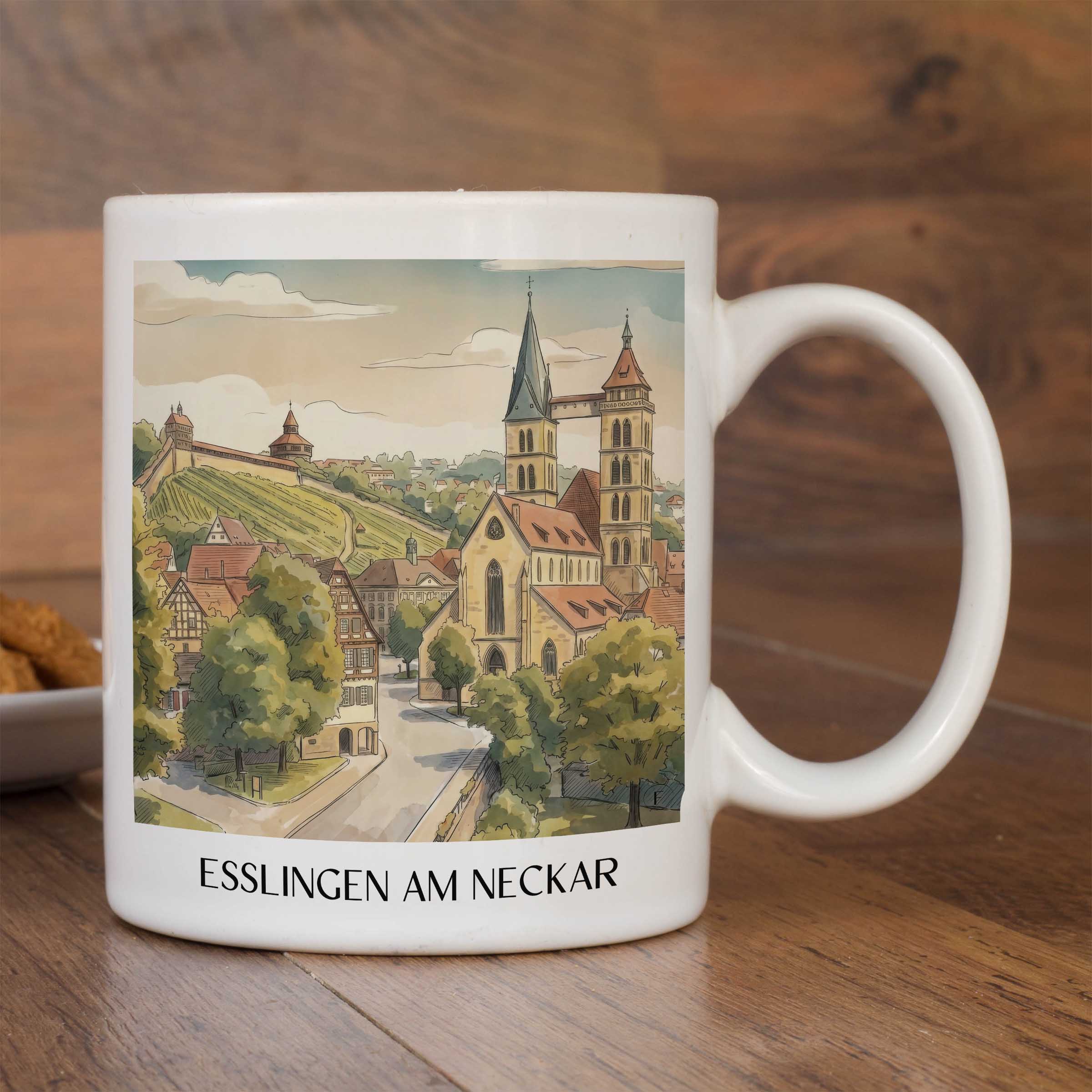 esslingen-am-neckar-neckartal-deutschland-kaffeebecher-aquarell
