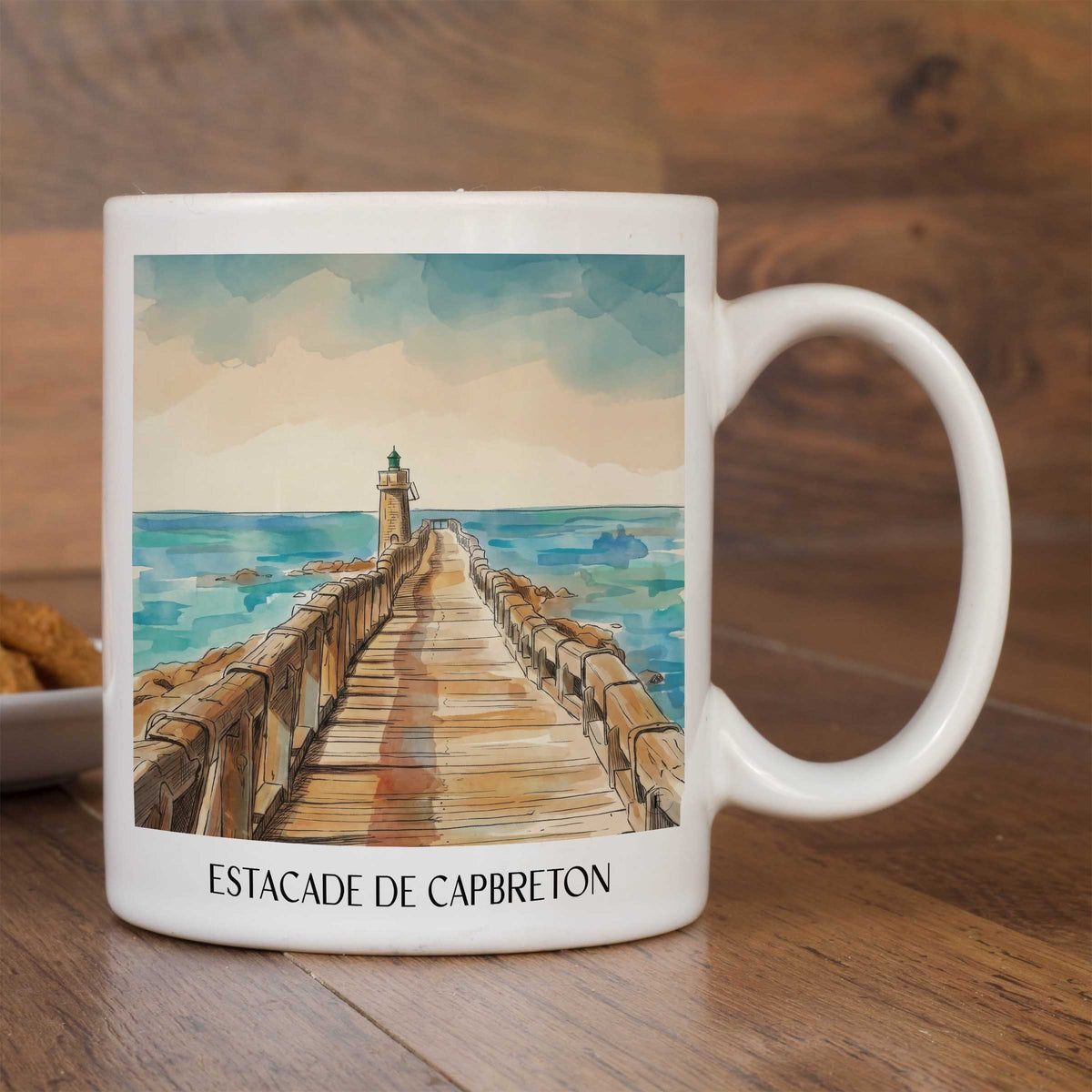 estacade-de-capbreton-côte-landaise-frankreich-kaffeebecher-aquarell