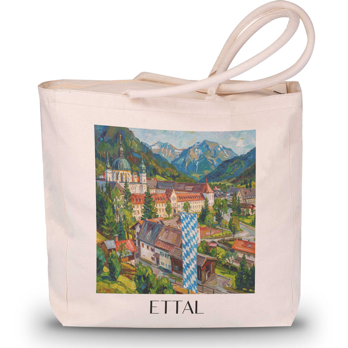 ettal-ammergauer-alpen-deutschland-einkaufstasche-oil-painting-oelgemaelde