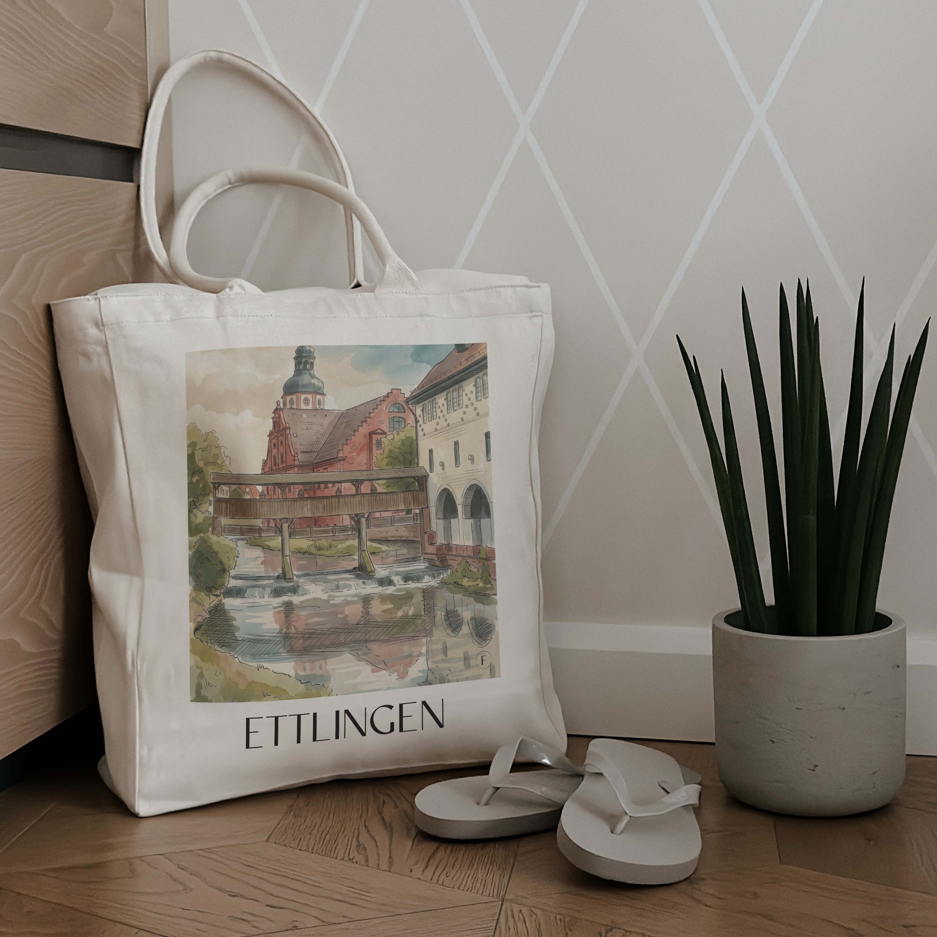 ettlingen-deutschland-einkaufstasche-aquarell