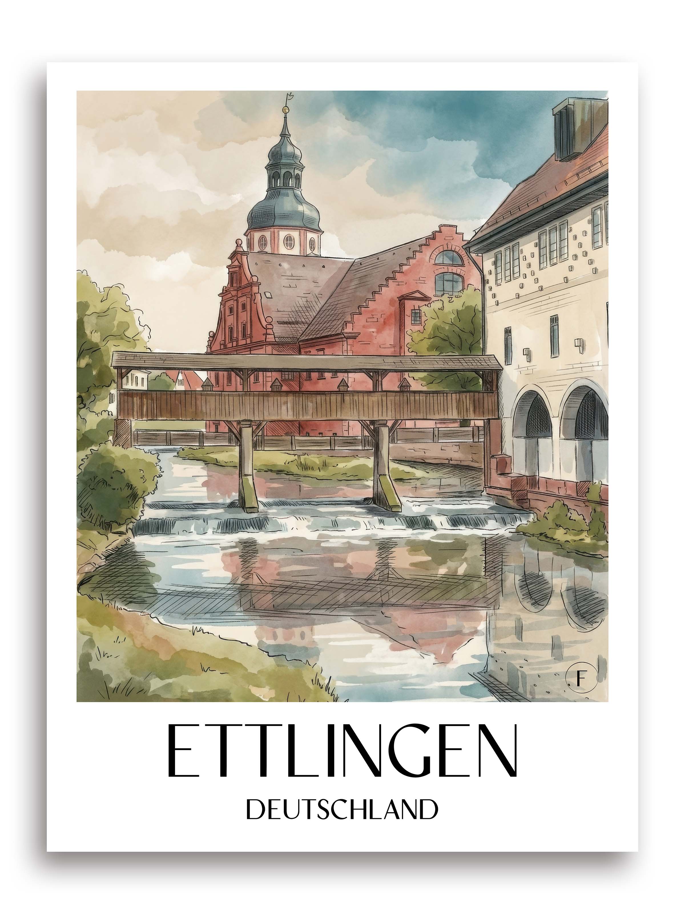 ettlingen-deutschland-poster-aquarell