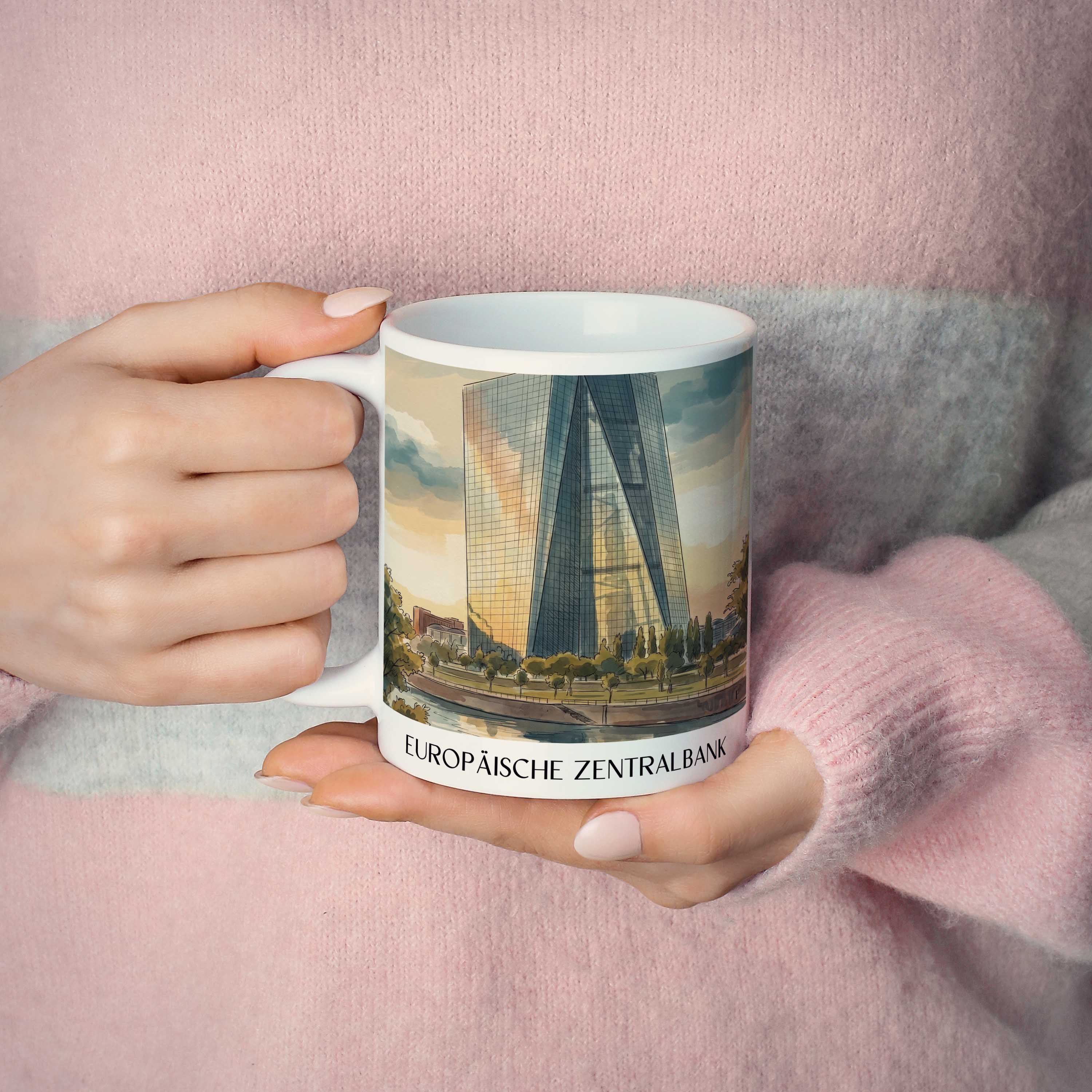 europäische-zentralbank-frankfurt-deutschland-kaffeebecher-aquarell
