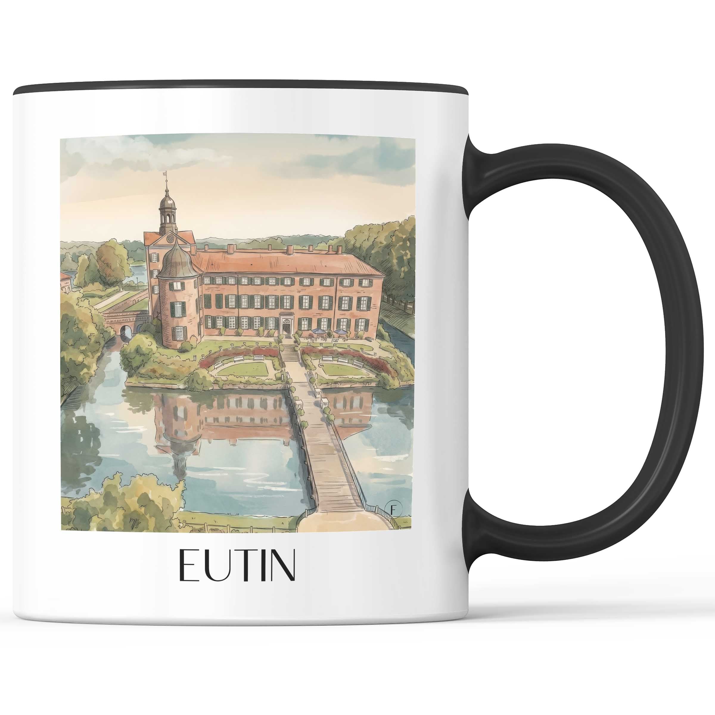 Eutin Kaffeebecher - Schleswig-Holstein - Deutschland Becher - Kaffeetasse im Aquarell Stil - favplace