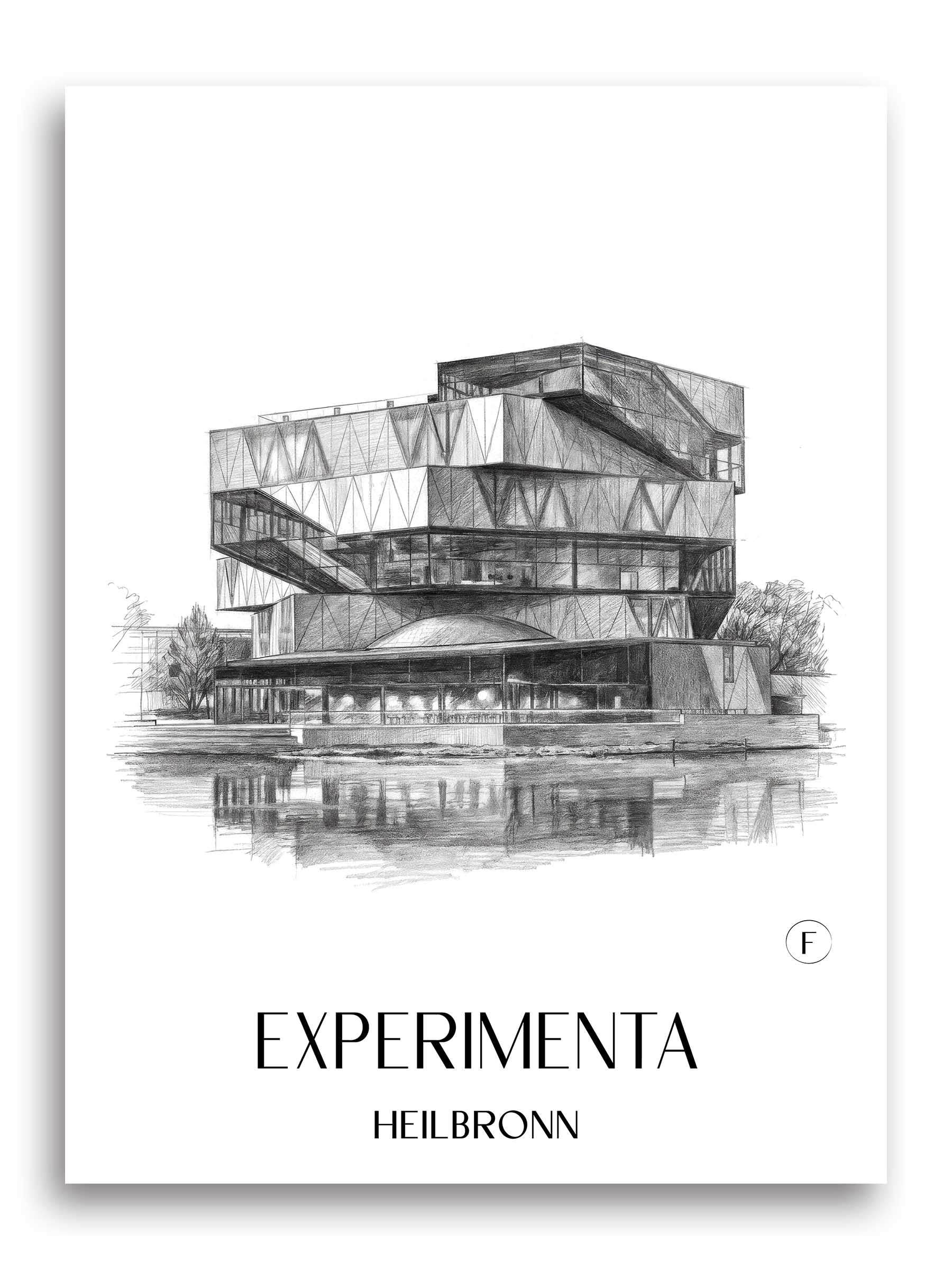Experimenta Poster - Heilbronn - Deutschland Kunstdruck - Zeichnung von A4 bis A1