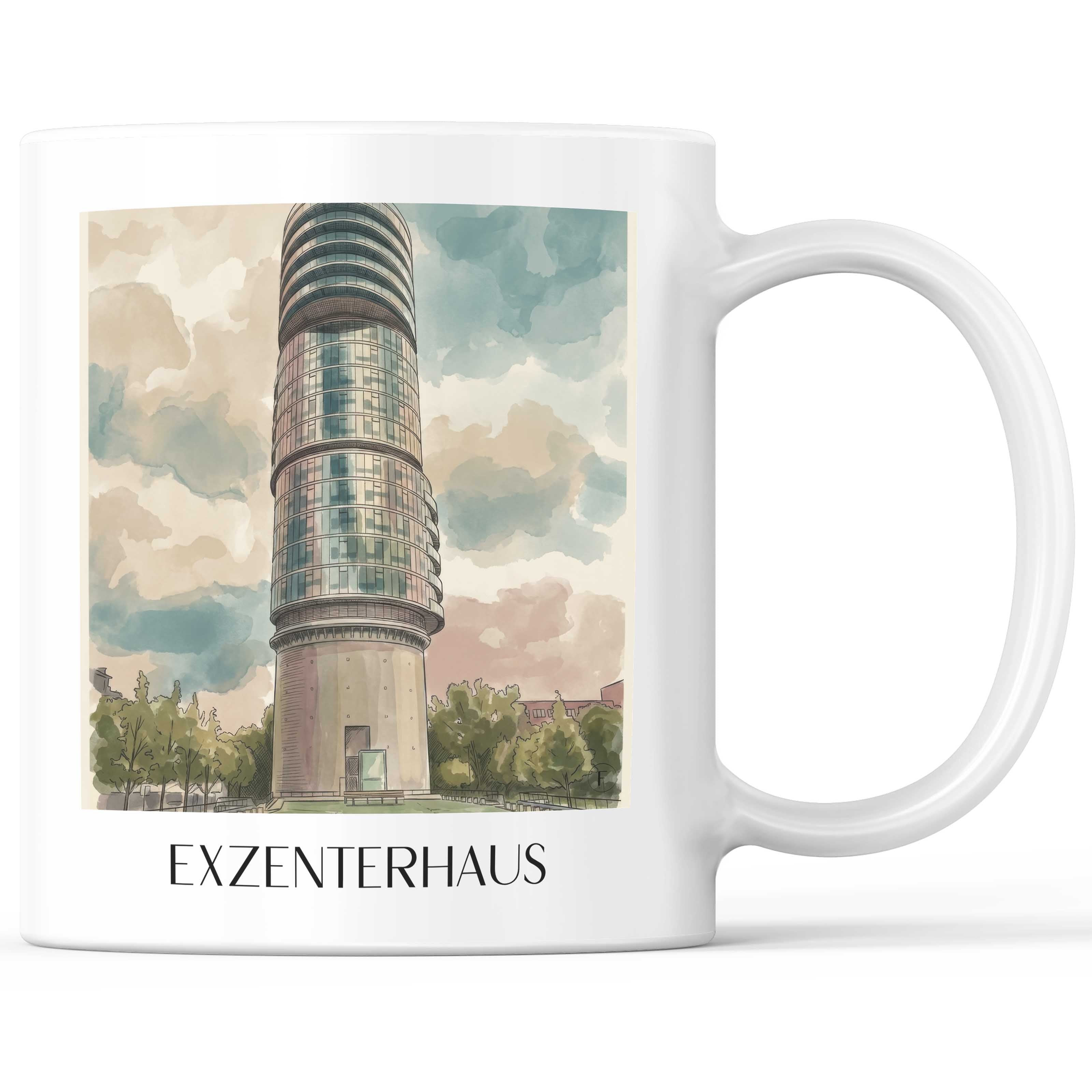 Exzenterhaus Kaffeebecher - Bochum - Deutschland Becher - Kaffeetasse im Aquarell Stil - favplace