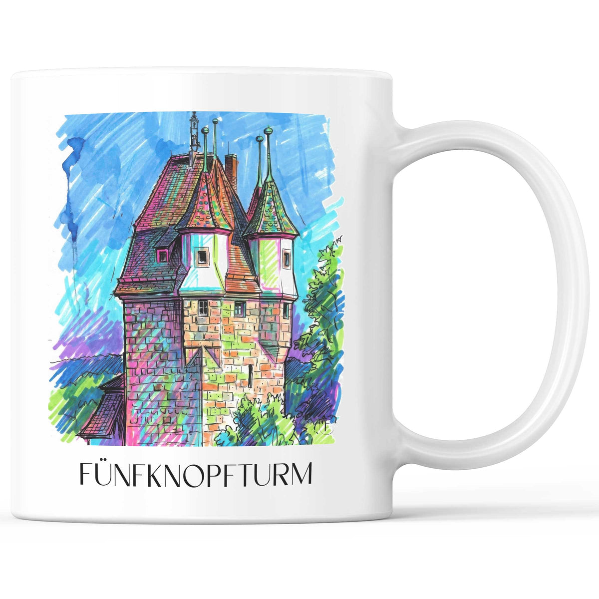 fünfknopfturm-schwäbisch-gmünd-deutschland-kaffeebecher-graffiti