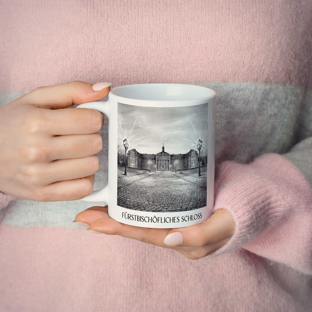 fürstbischöfliches-schloss-münster-deutschland-kaffeebecher-aquarell-schwarz-weiss