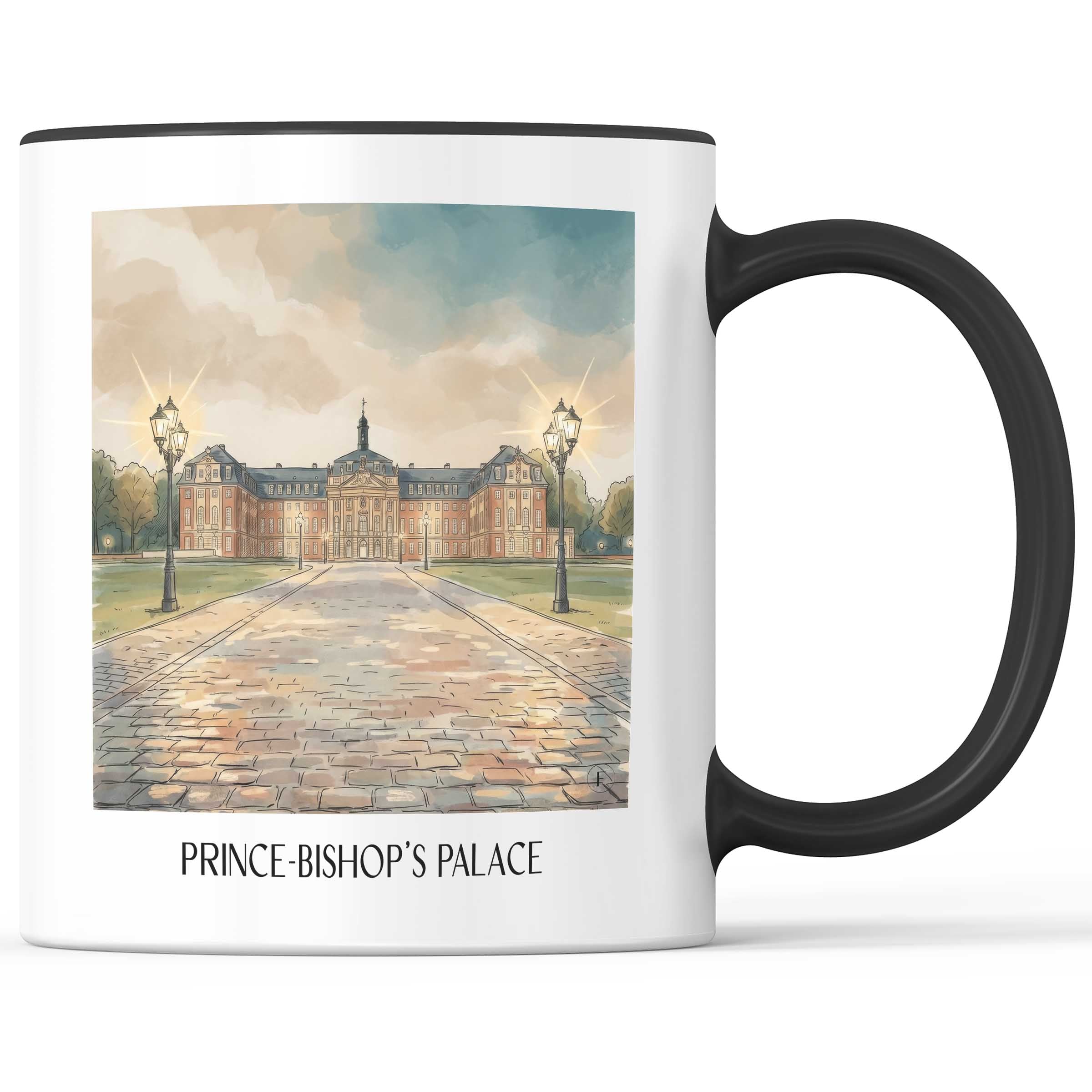 Fürstbischöfliches Schloss Kaffeebecher - Münster - Deutschland Becher - Kaffeetasse im Aquarell Stil - favplace