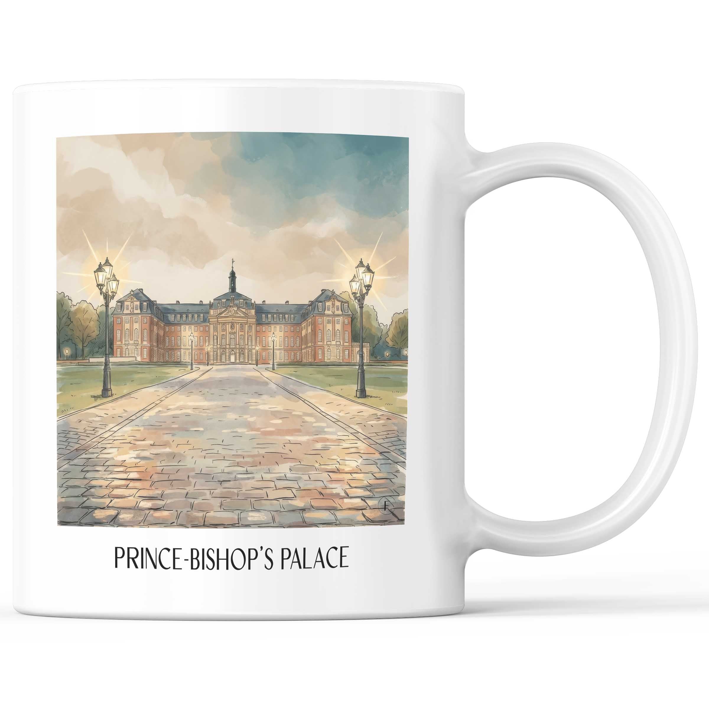 Fürstbischöfliches Schloss Kaffeebecher - Münster - Deutschland Becher - Kaffeetasse im Aquarell Stil - favplace