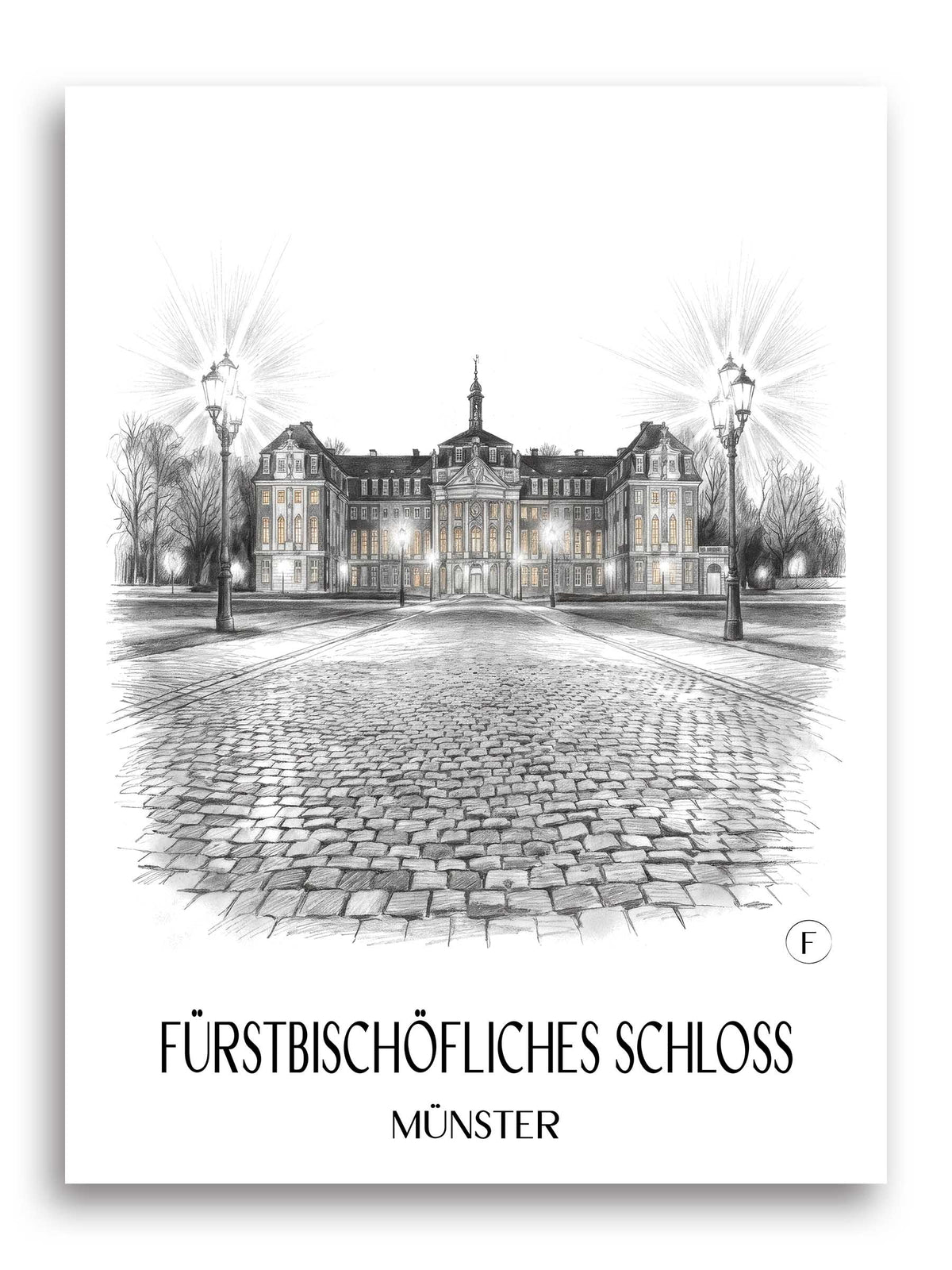 fürstbischöfliches-schloss-münster-deutschland-poster-bleistift-zeichnung-drawing