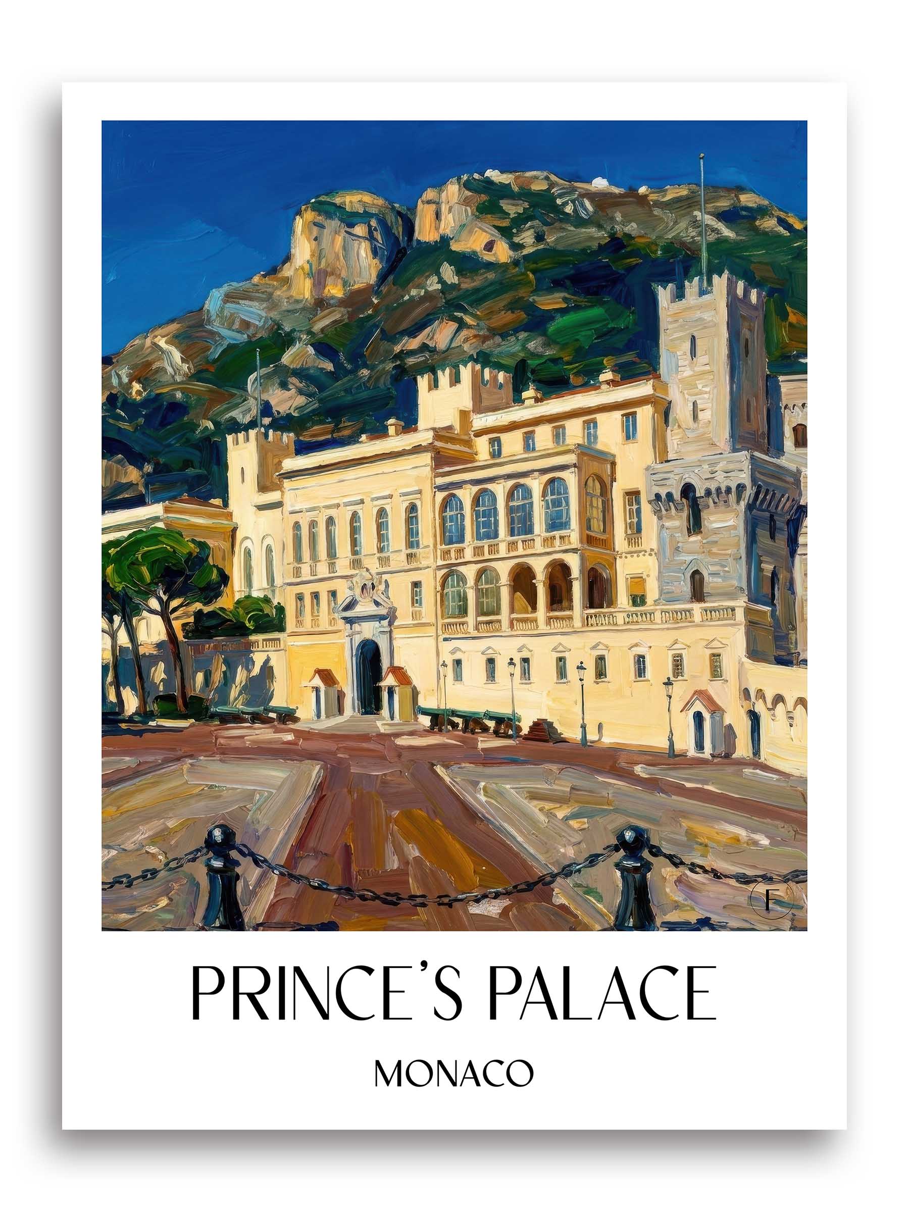 Fürstenpalast Poster - Monaco - Monaco Kunstdruck - Ölgemälde von A4 bis A1 - favplace