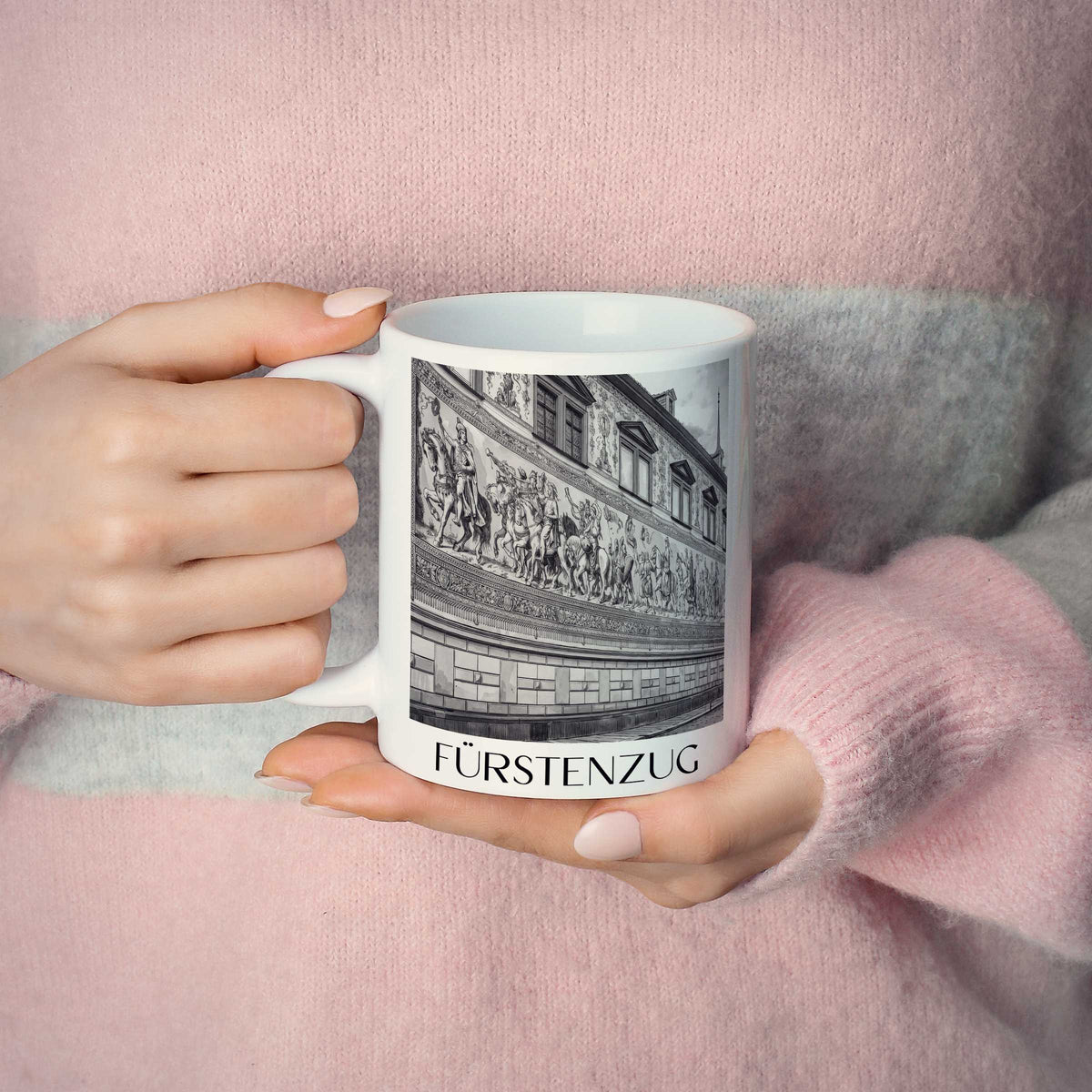 fürstenzug-dresden-deutschland-kaffeebecher-aquarell-schwarz-weiss