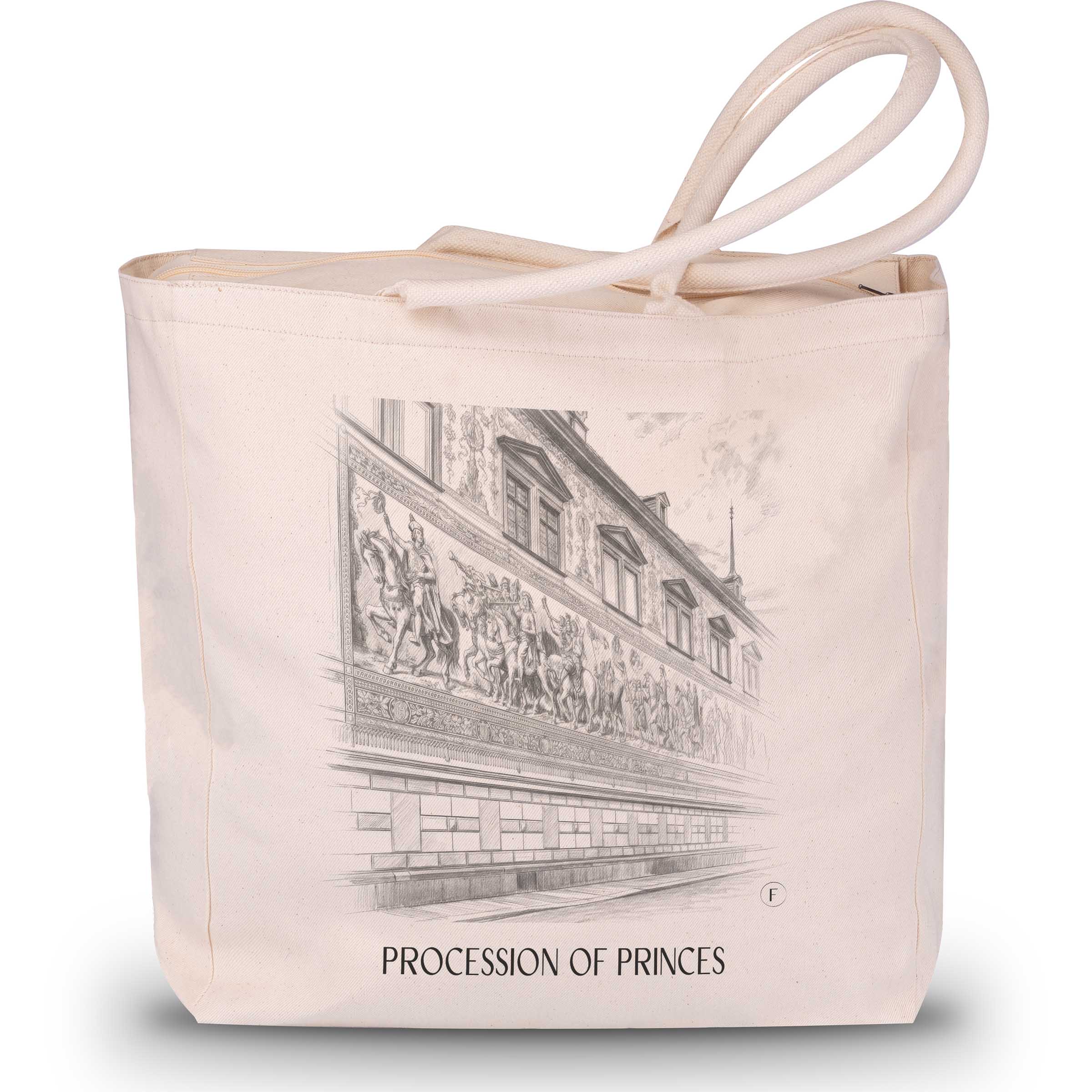 Fürstenzug Shopping Bag - Dresden - Germany Tote Bag - Drawing Style Shopping Bag