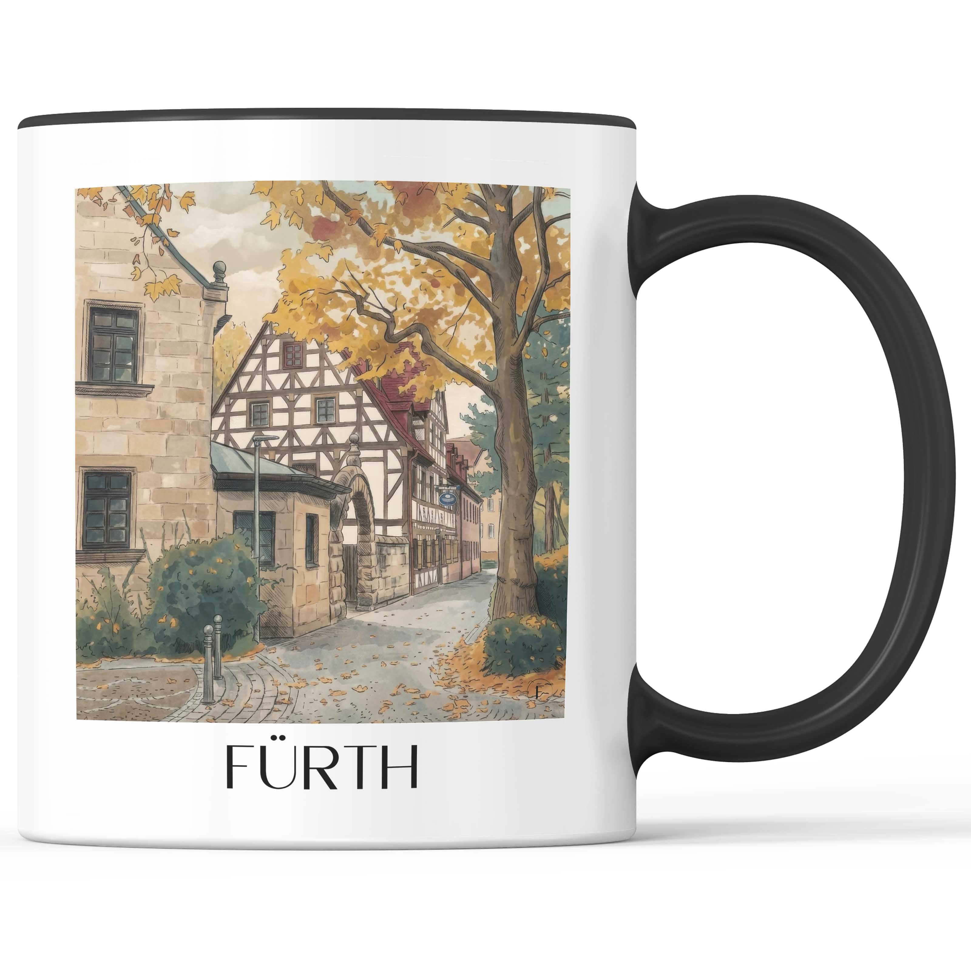 Fürth - Deutschland Becher - Kaffeetasse im Aquarell Stil - favplace