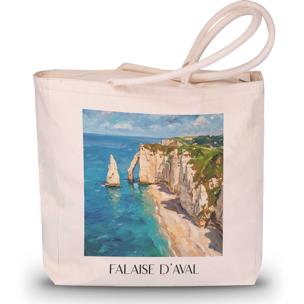 falaise-d'aval-étretat-frankreich-einkaufstasche-oil-painting-oelgemaelde