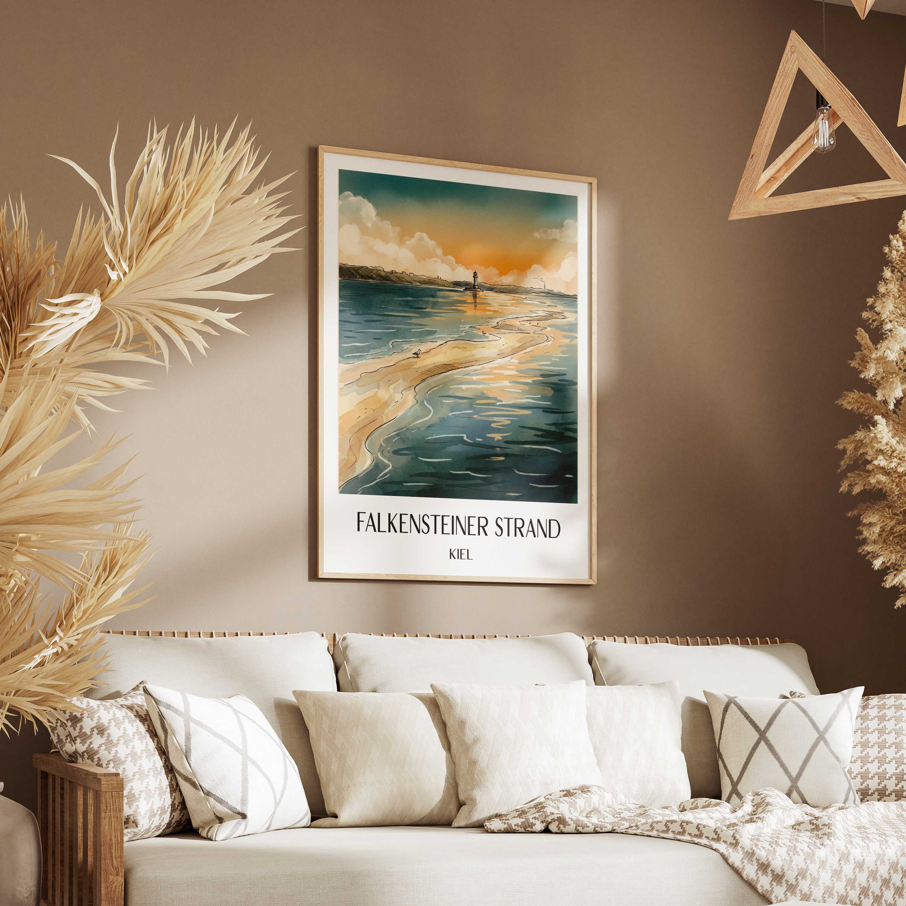 falkensteiner-strand-kiel-deutschland-poster-aquarell
