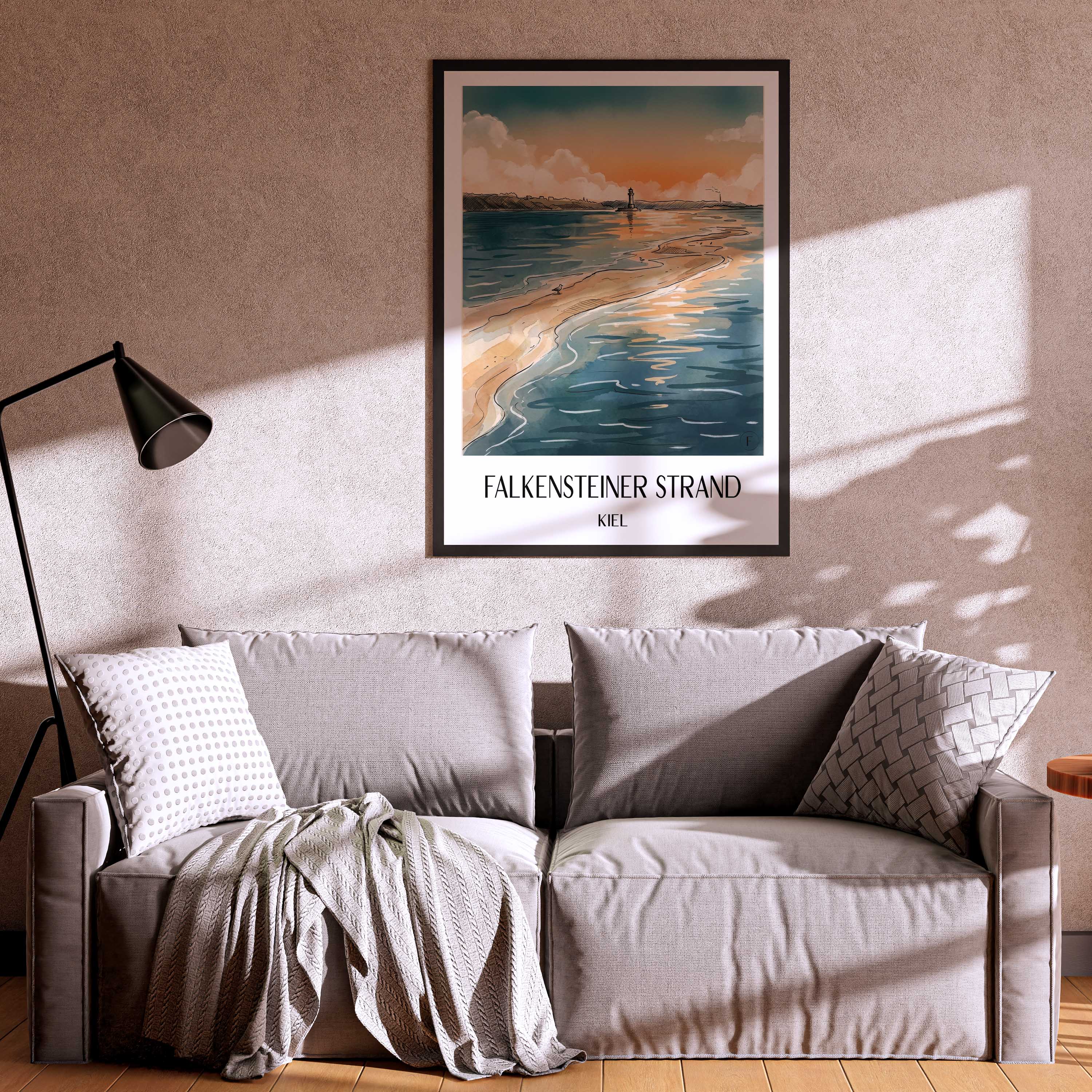 falkensteiner-strand-kiel-deutschland-poster-aquarell
