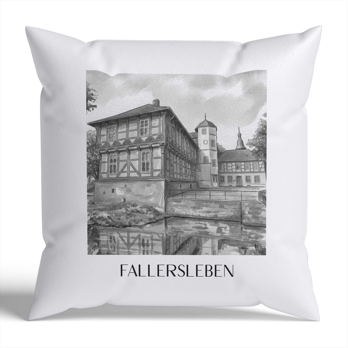 fallersleben-wolfsburg-deutschland-kissenbezug-aquarell-schwarz-weiss