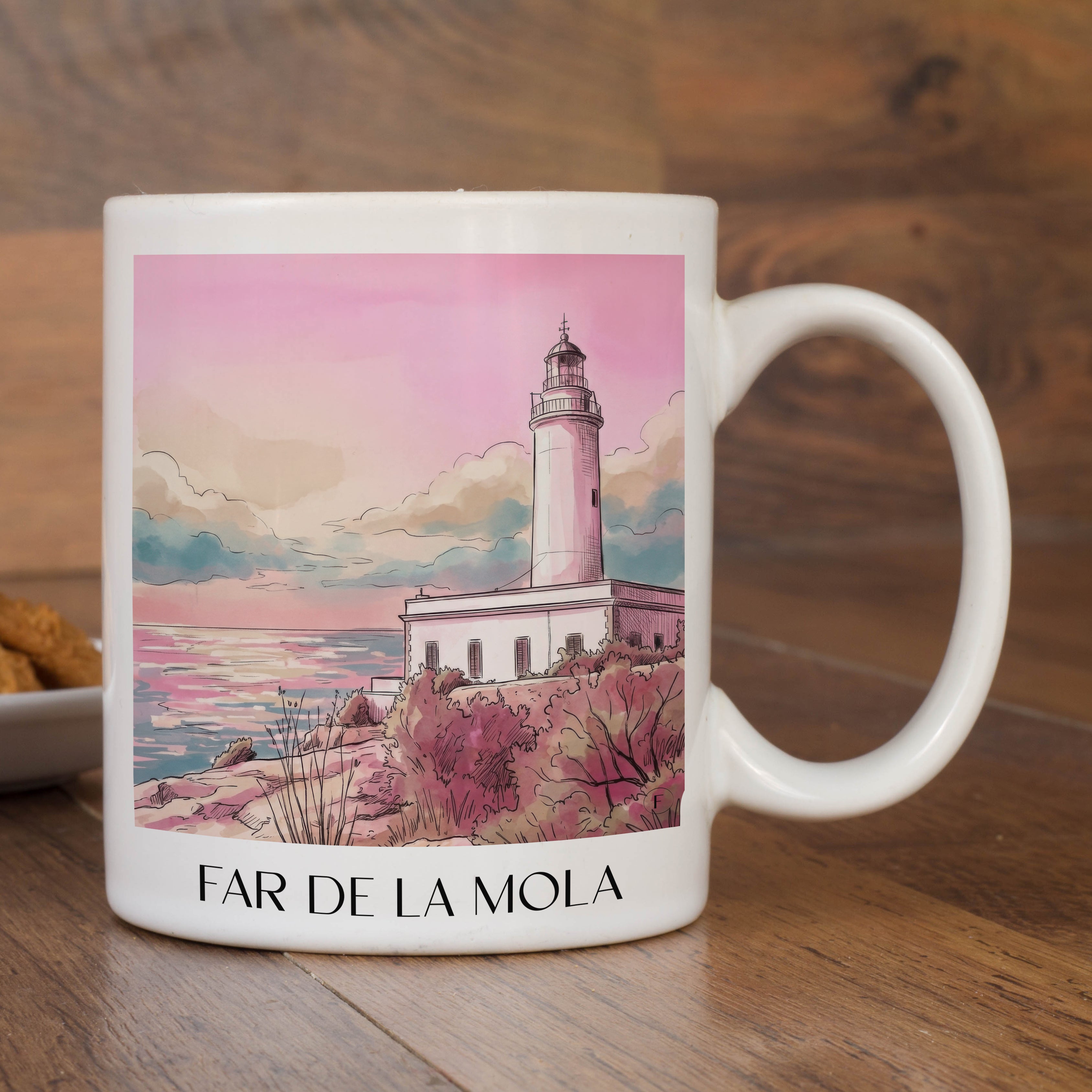 far-de-la-mola-formentera-spanien-kaffeebecher-aquarell-pink-rosa