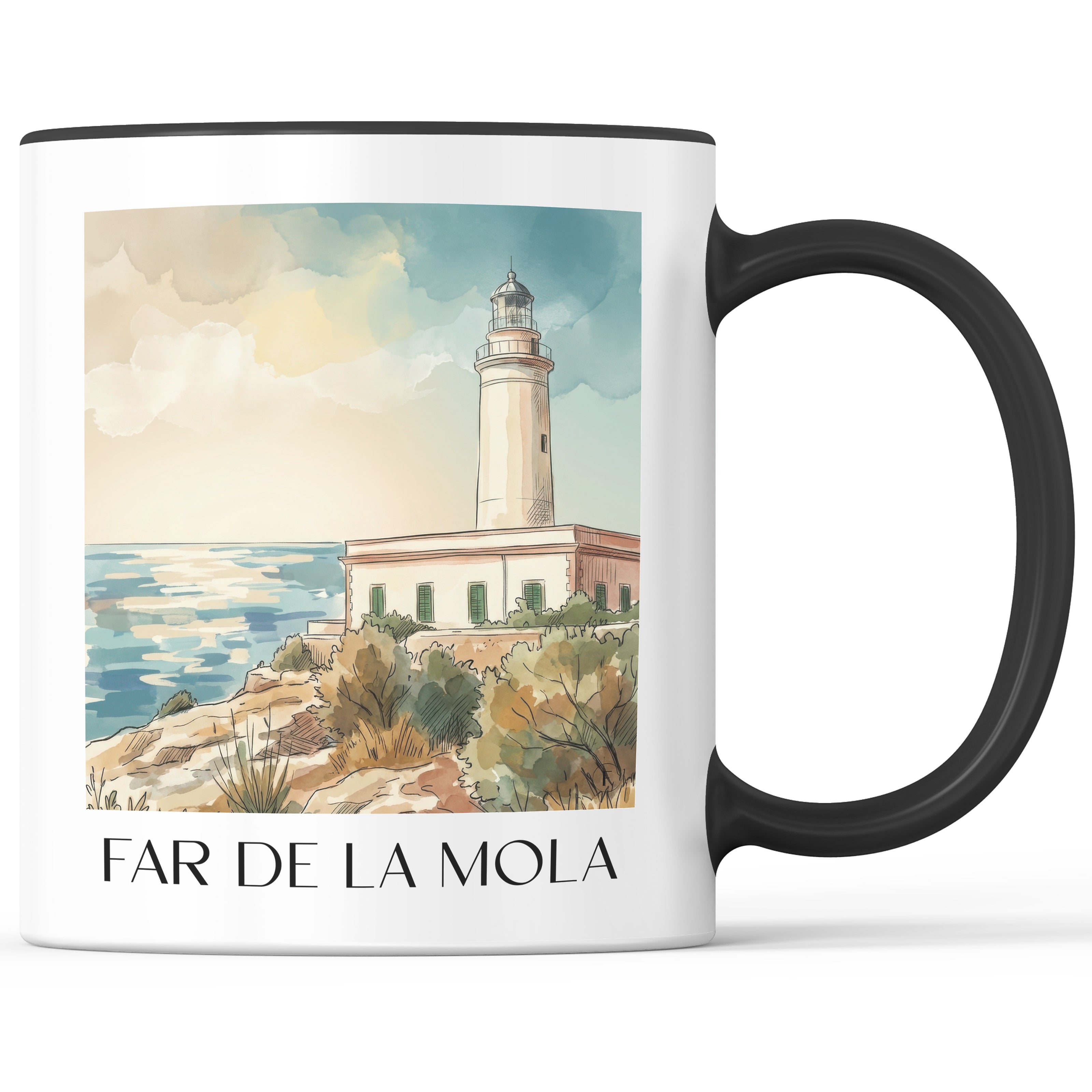 far-de-la-mola-formentera-spanien-kaffeebecher-aquarell