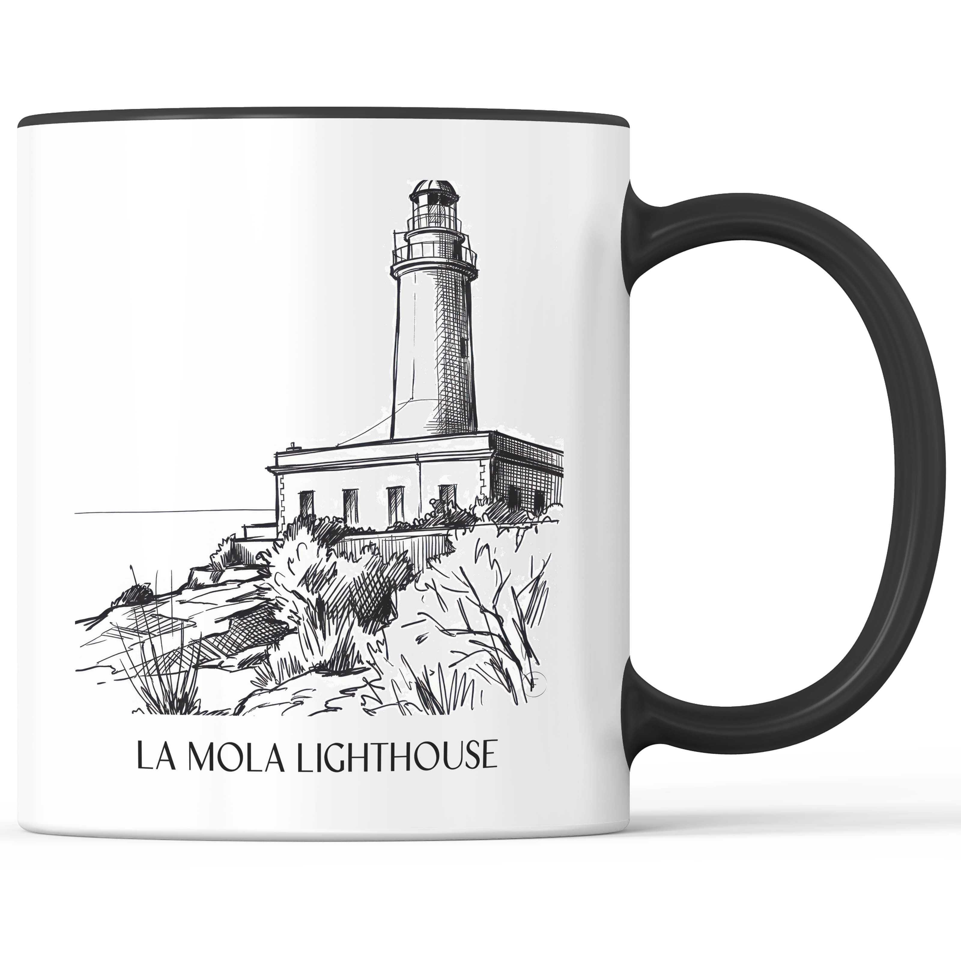 Far de la Mola Kaffeebecher - Formentera - Spanien Becher - Kaffeetasse im Skizze Stil - favplace