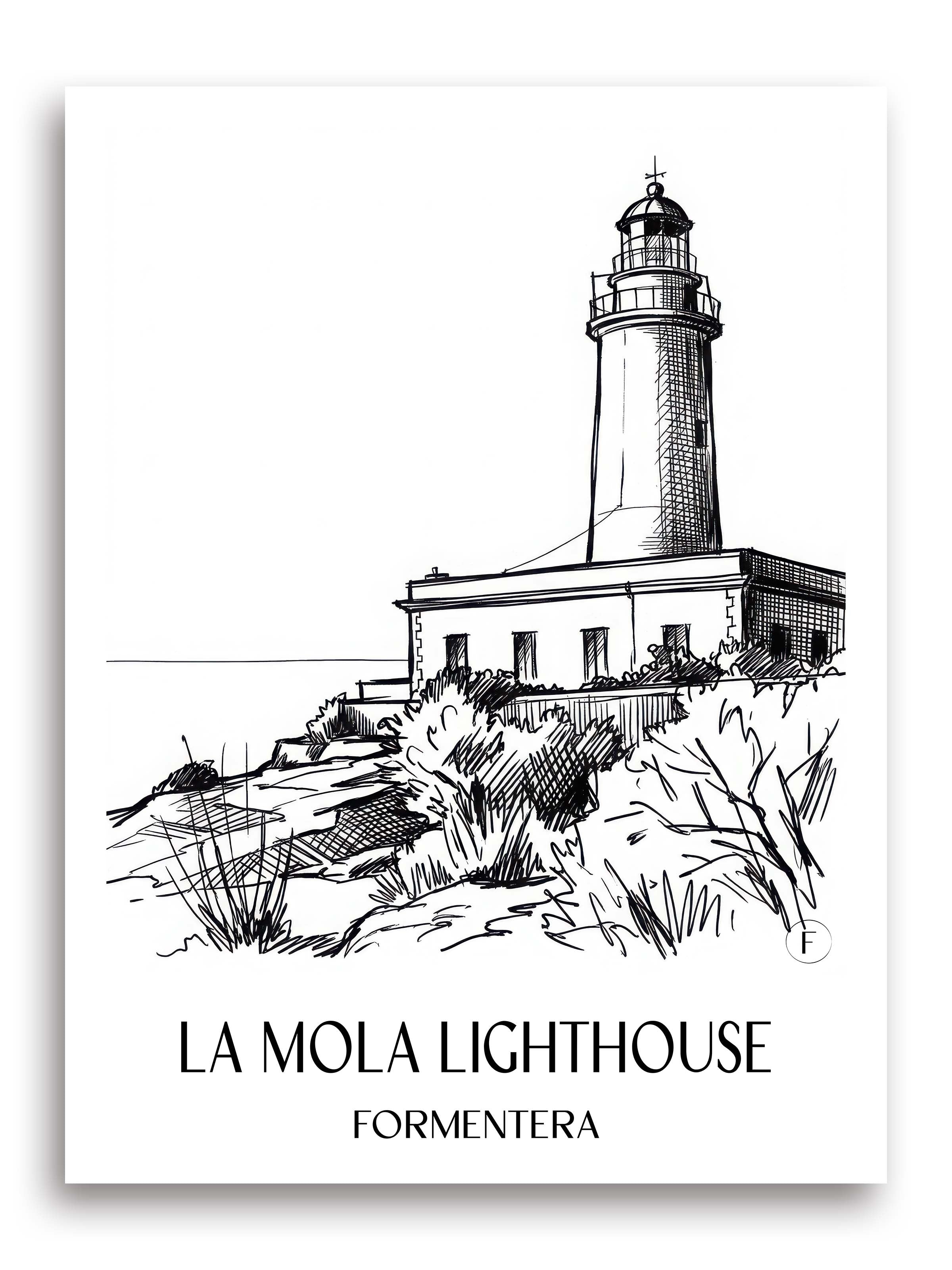 Far de la Mola Poster - Formentera - Spanien Kunstdruck - Skizze von A4 bis A1 - favplace