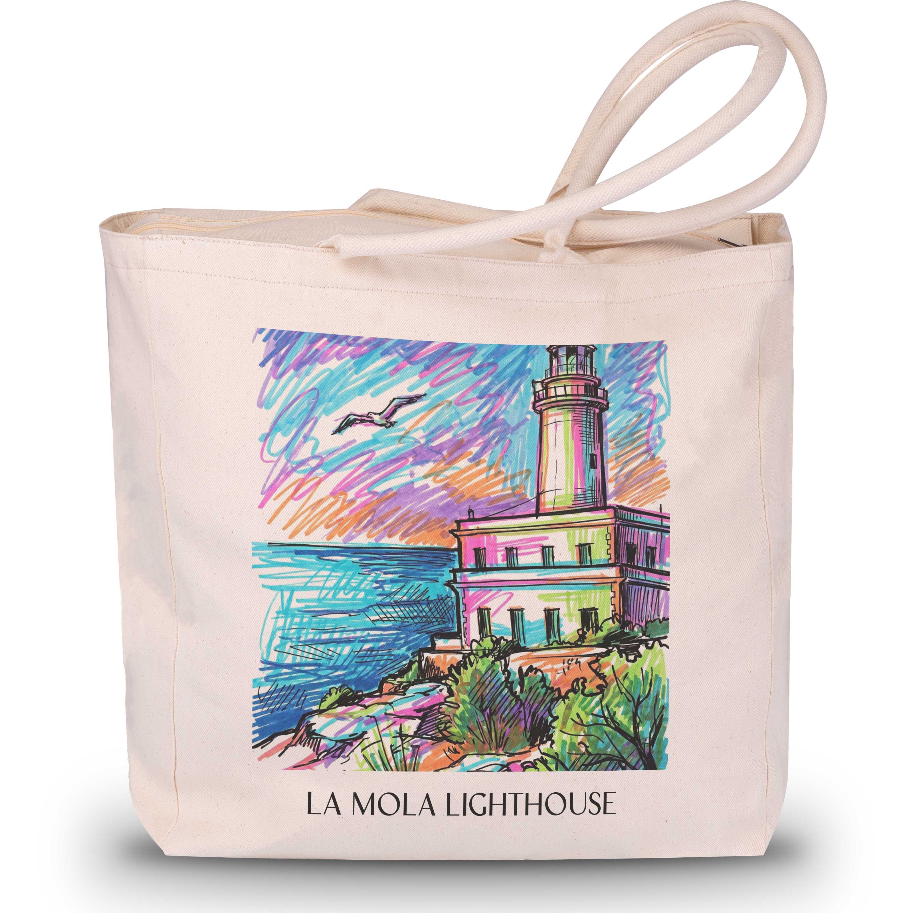 Far de la Mola Shopping Tasche - Formentera - Spanien Tote Bag - Einkaufstasche im Tag Graffiti Stil - favplace