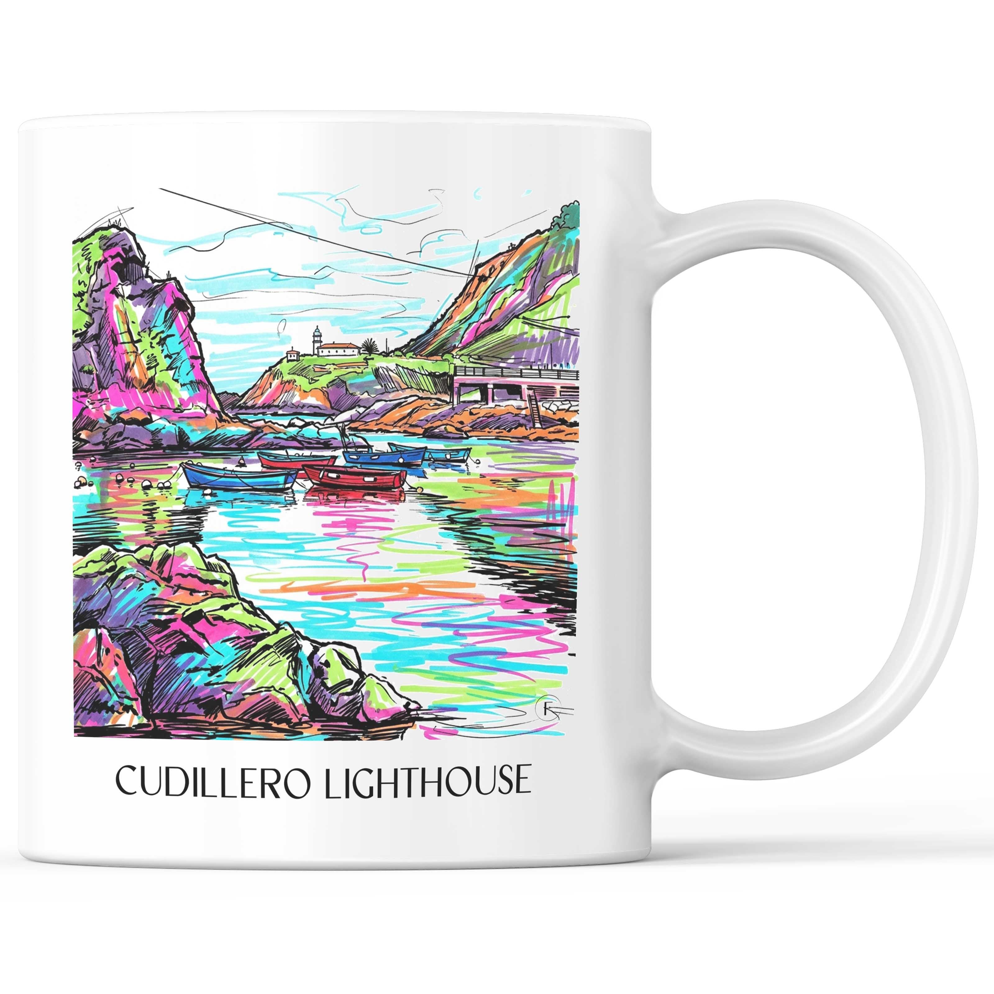 Faro de Cudillero Kaffeebecher - Spanien - Spanien Becher - Kaffeetasse im Tag Graffiti Stil - favplace