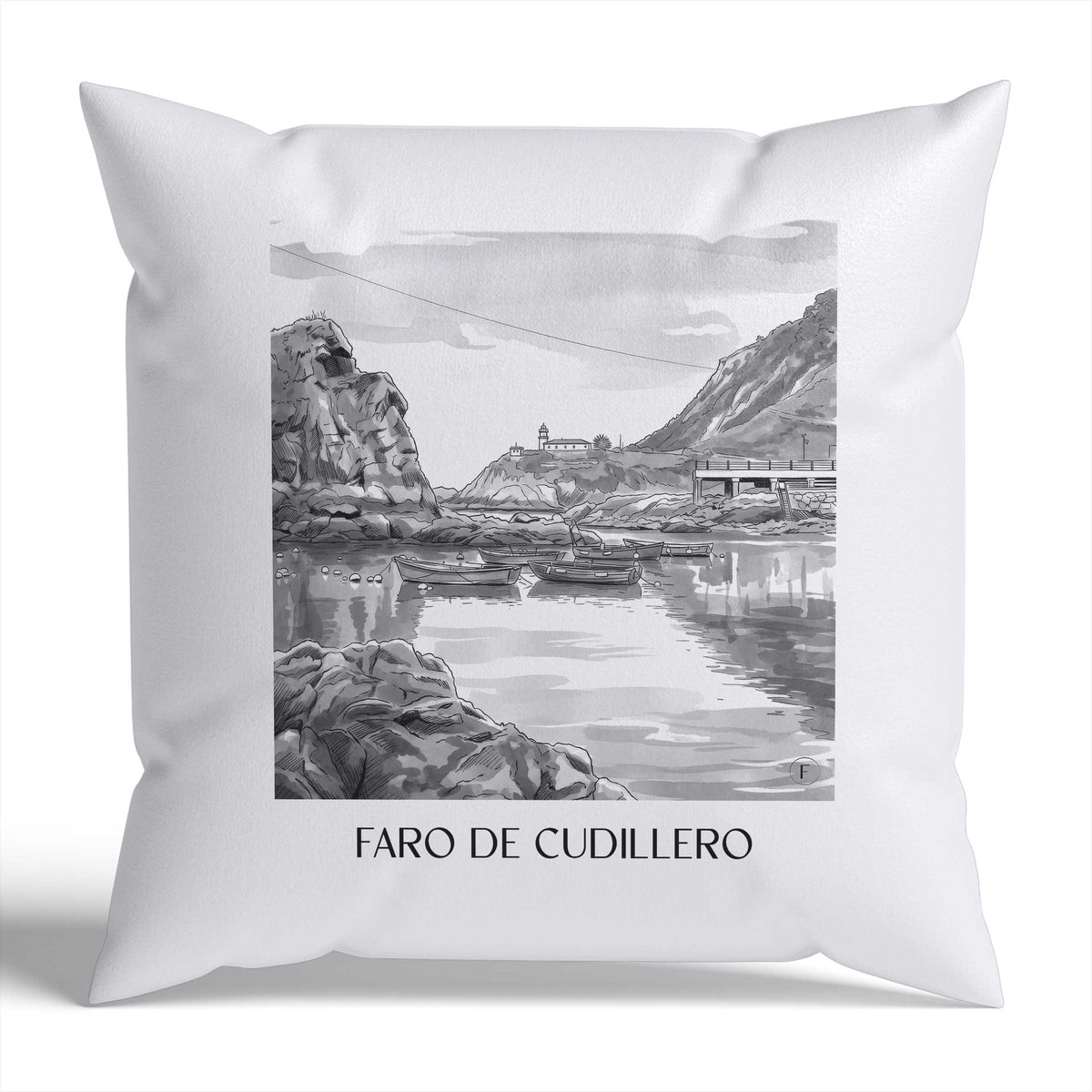 faro-de-cudillero-spanien-spanien-kissenbezug-aquarell-schwarz-weiss