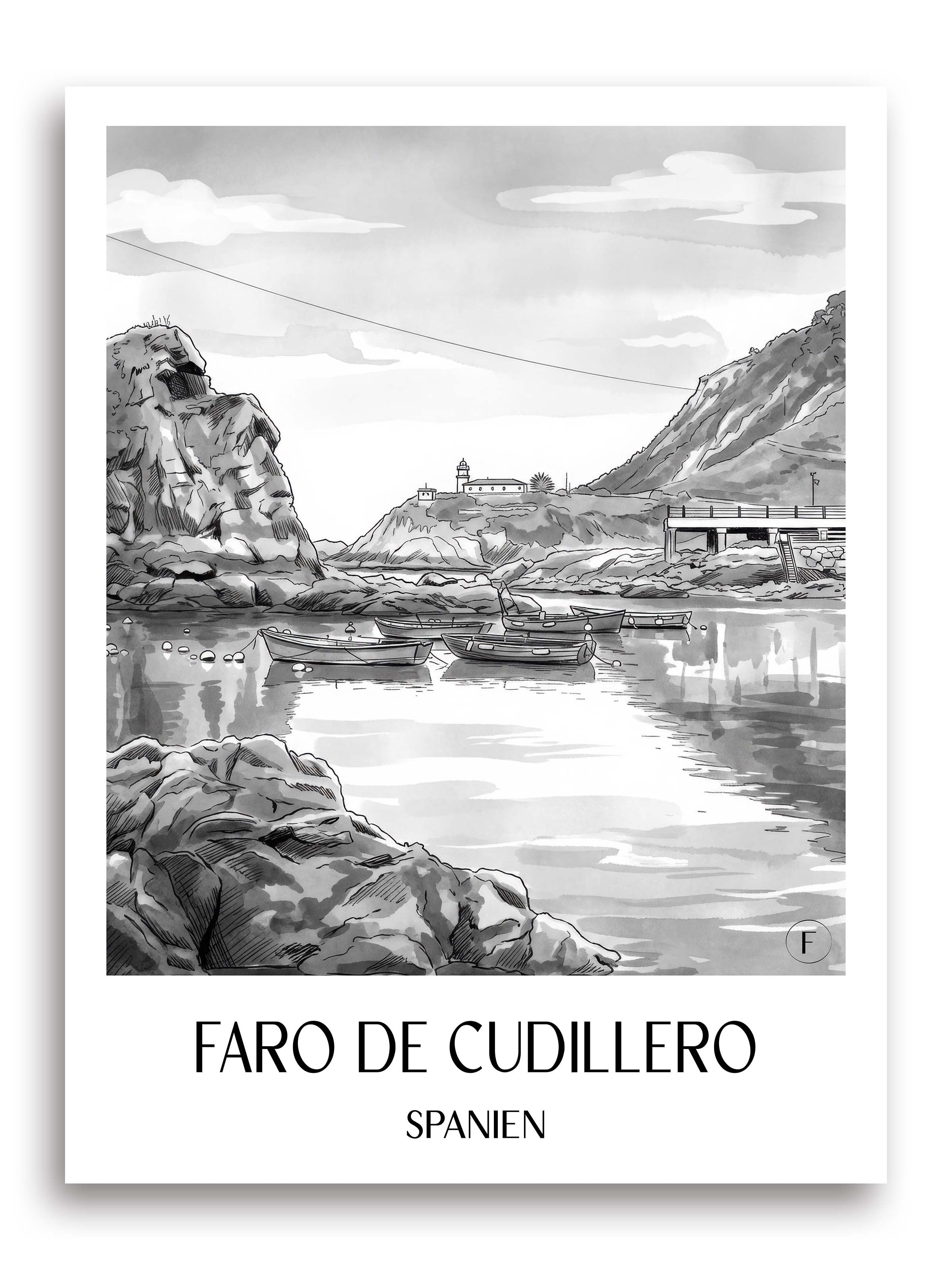 faro-de-cudillero-spanien-spanien-poster-aquarell-schwarz-weiss