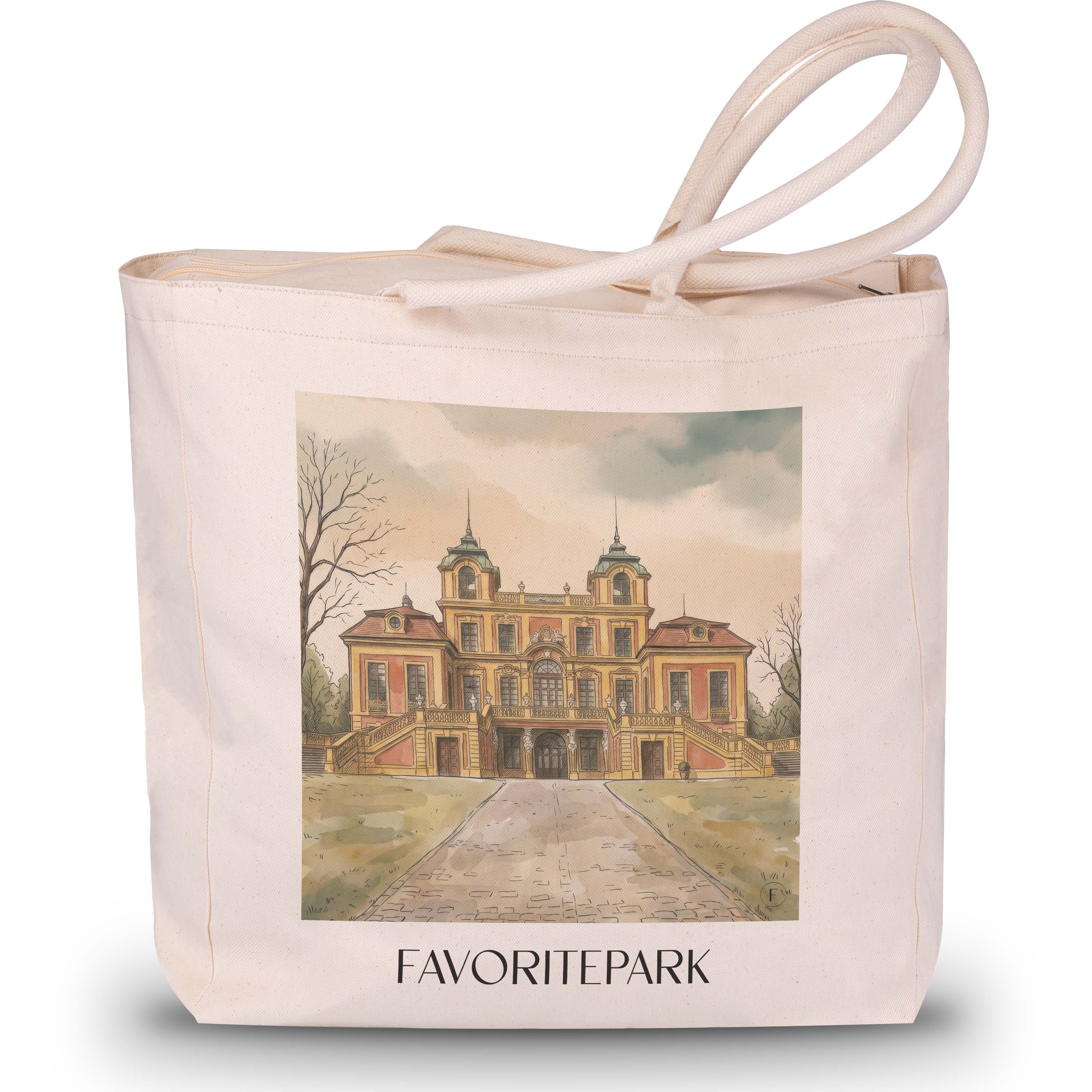 Favoritepark Shopping Tasche - Ludwigsburg - Deutschland Tote Bag - Einkaufstasche im Aquarell Stil - favplace