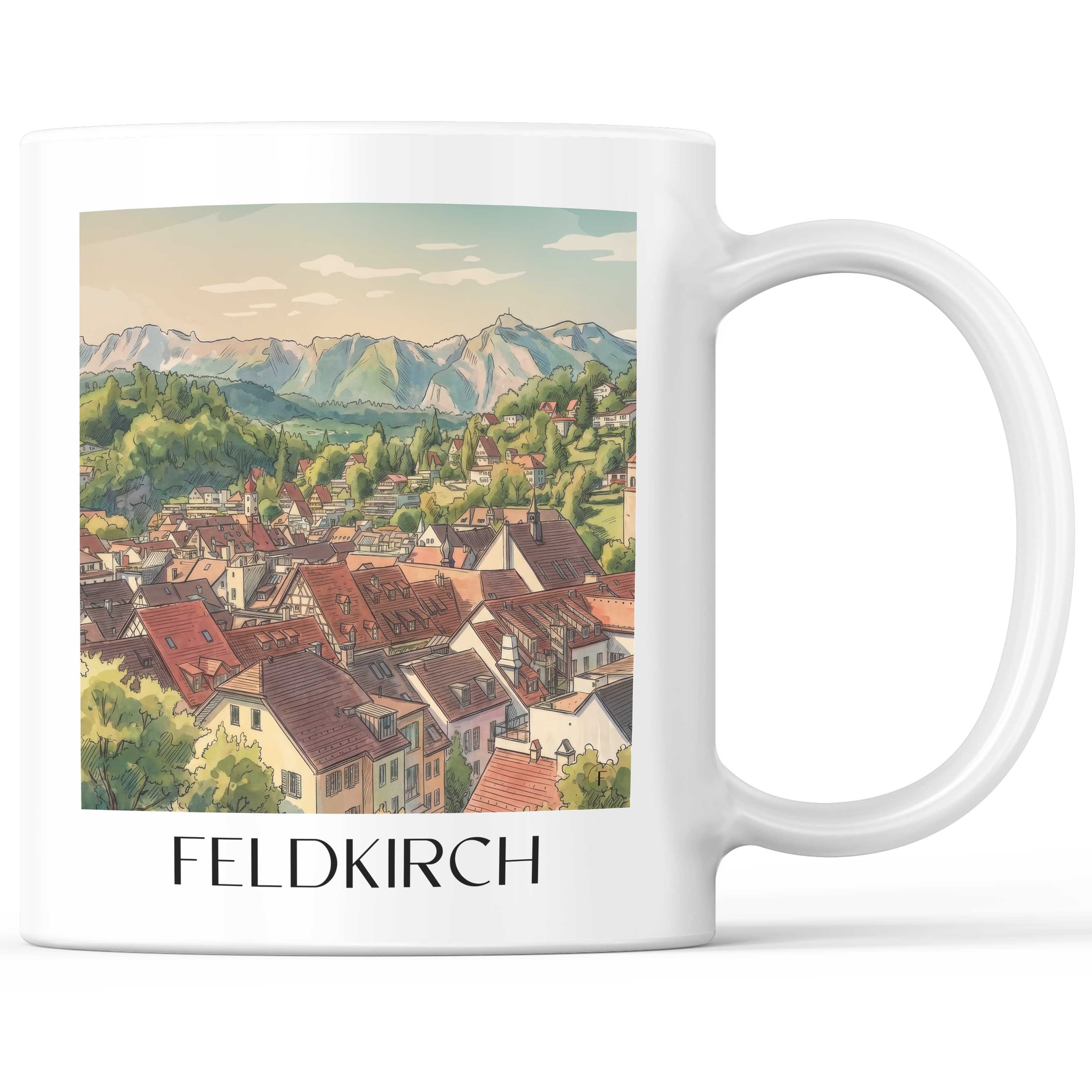 Feldkirch Kaffeebecher - Österreich - Österreich Becher - Kaffeetasse im Aquarell Stil - favplace