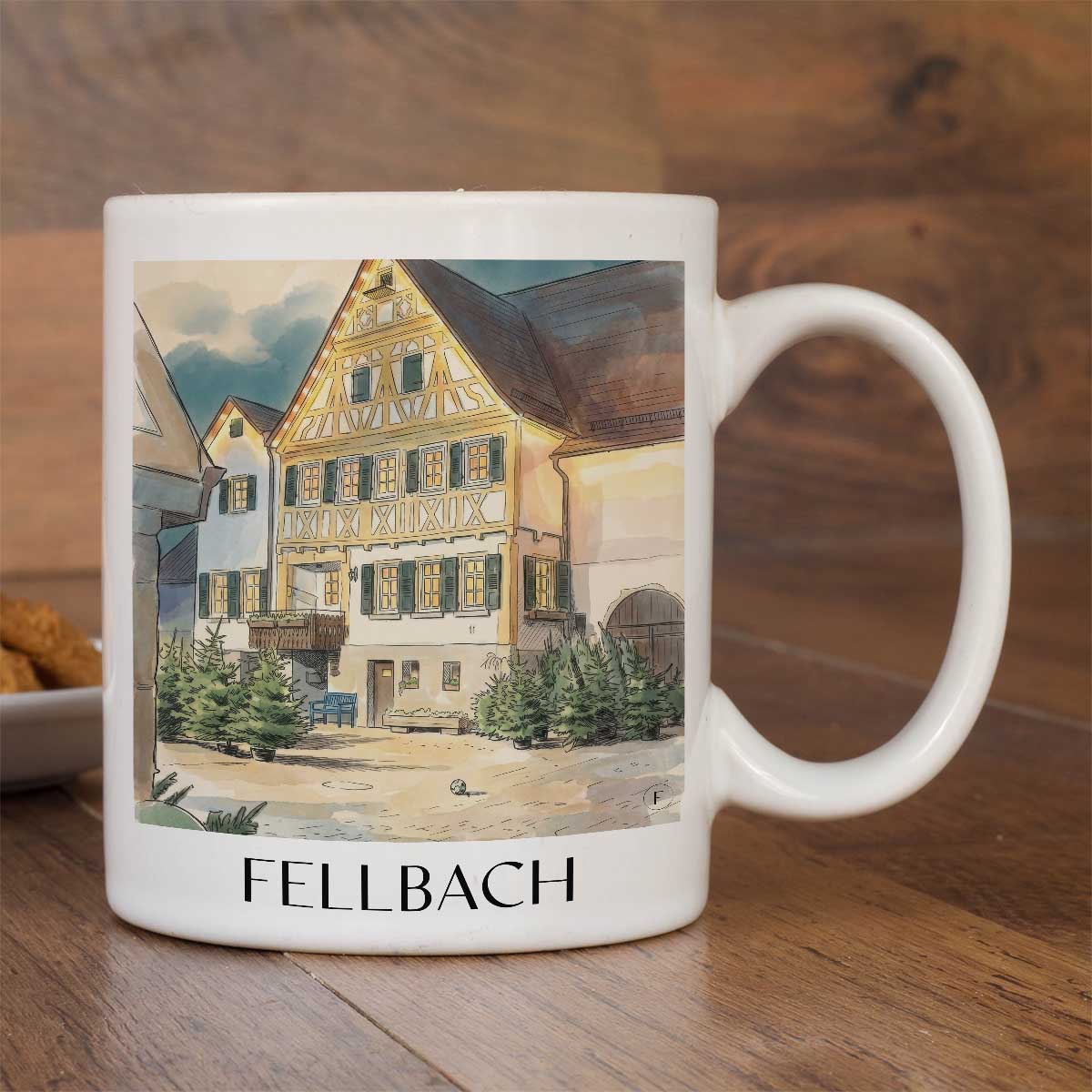 fellbach-württemberg-deutschland-kaffeebecher-aquarell