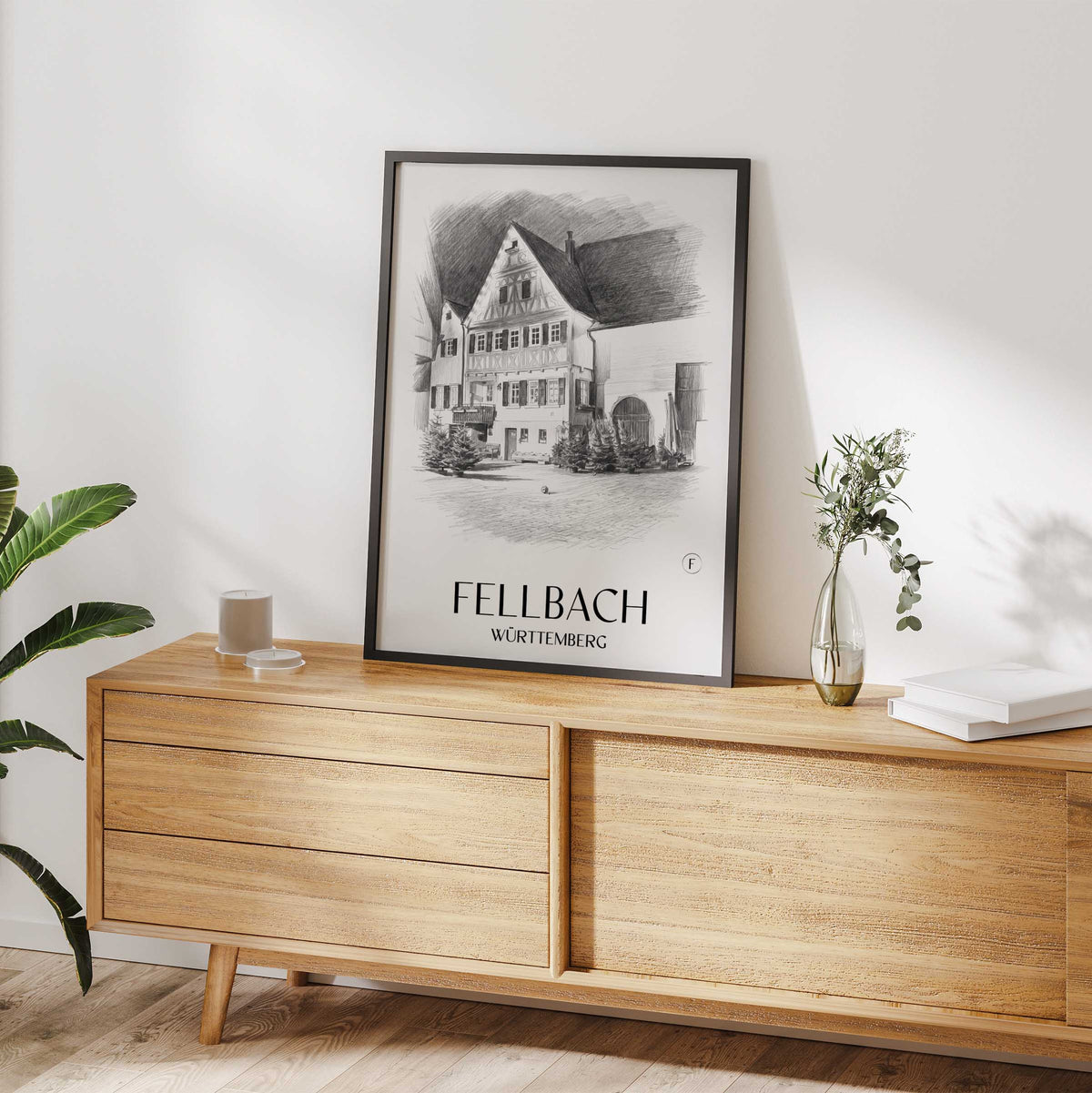 fellbach-württemberg-deutschland-poster-bleistift-zeichnung-drawing