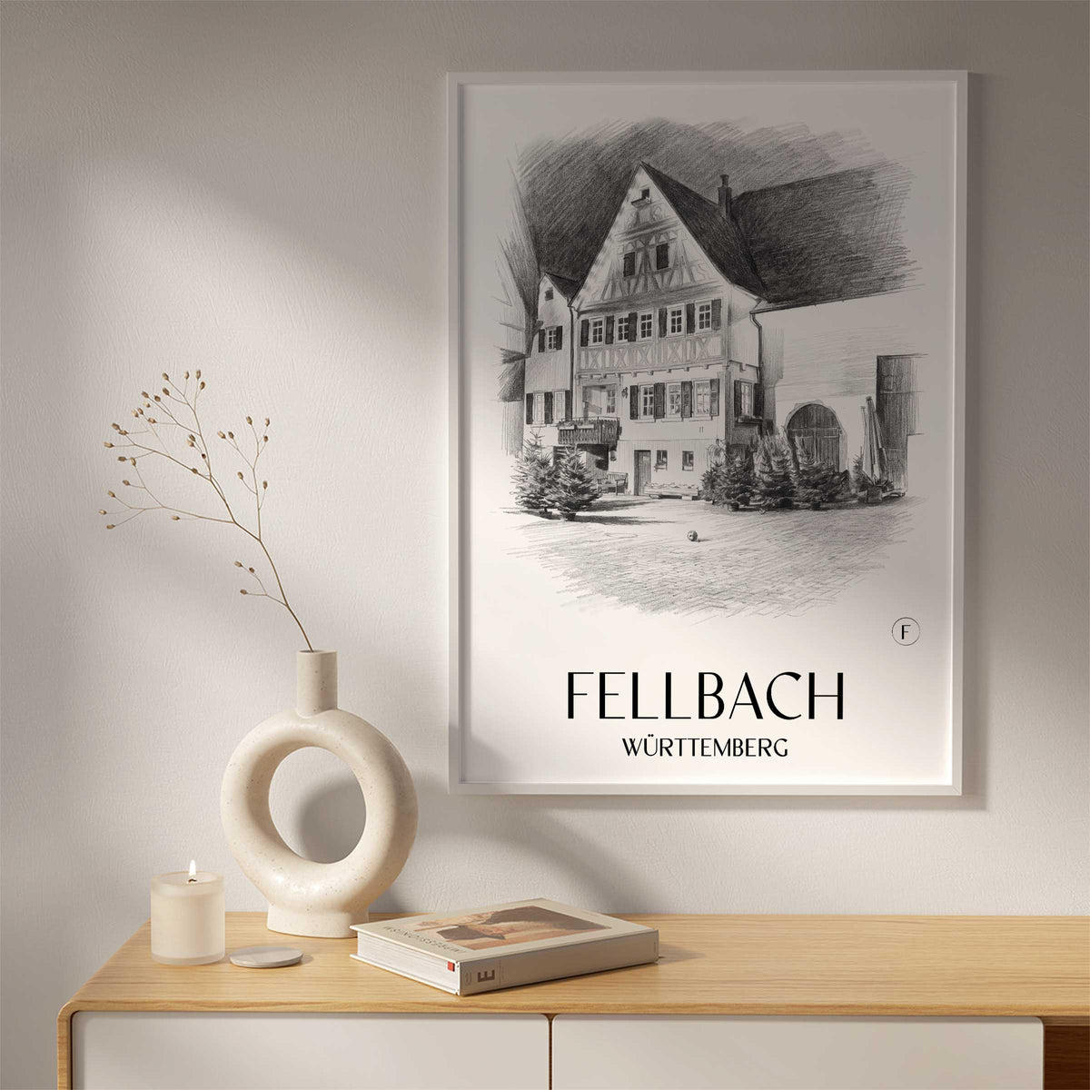 fellbach-württemberg-deutschland-poster-bleistift-zeichnung-drawing