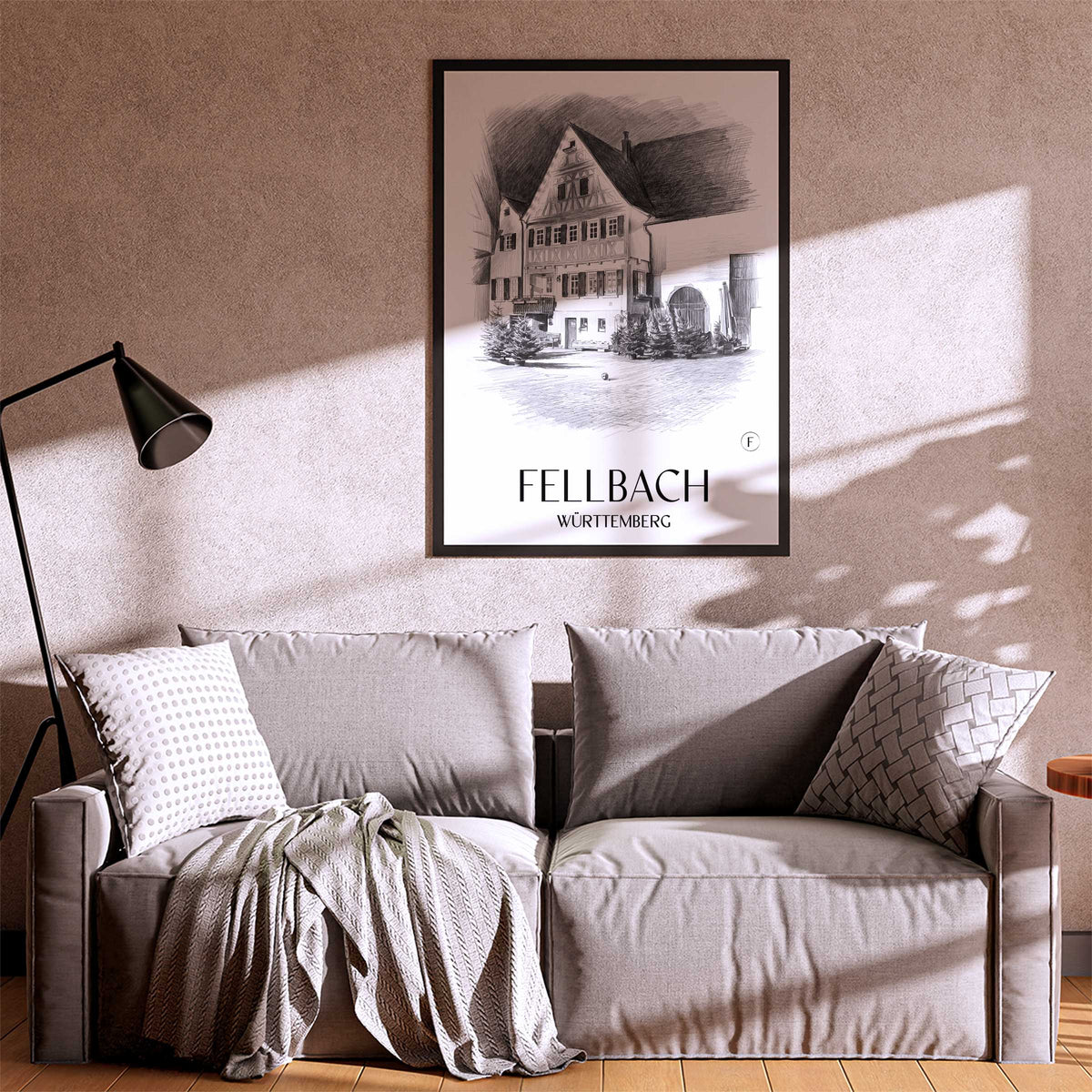 fellbach-württemberg-deutschland-poster-bleistift-zeichnung-drawing
