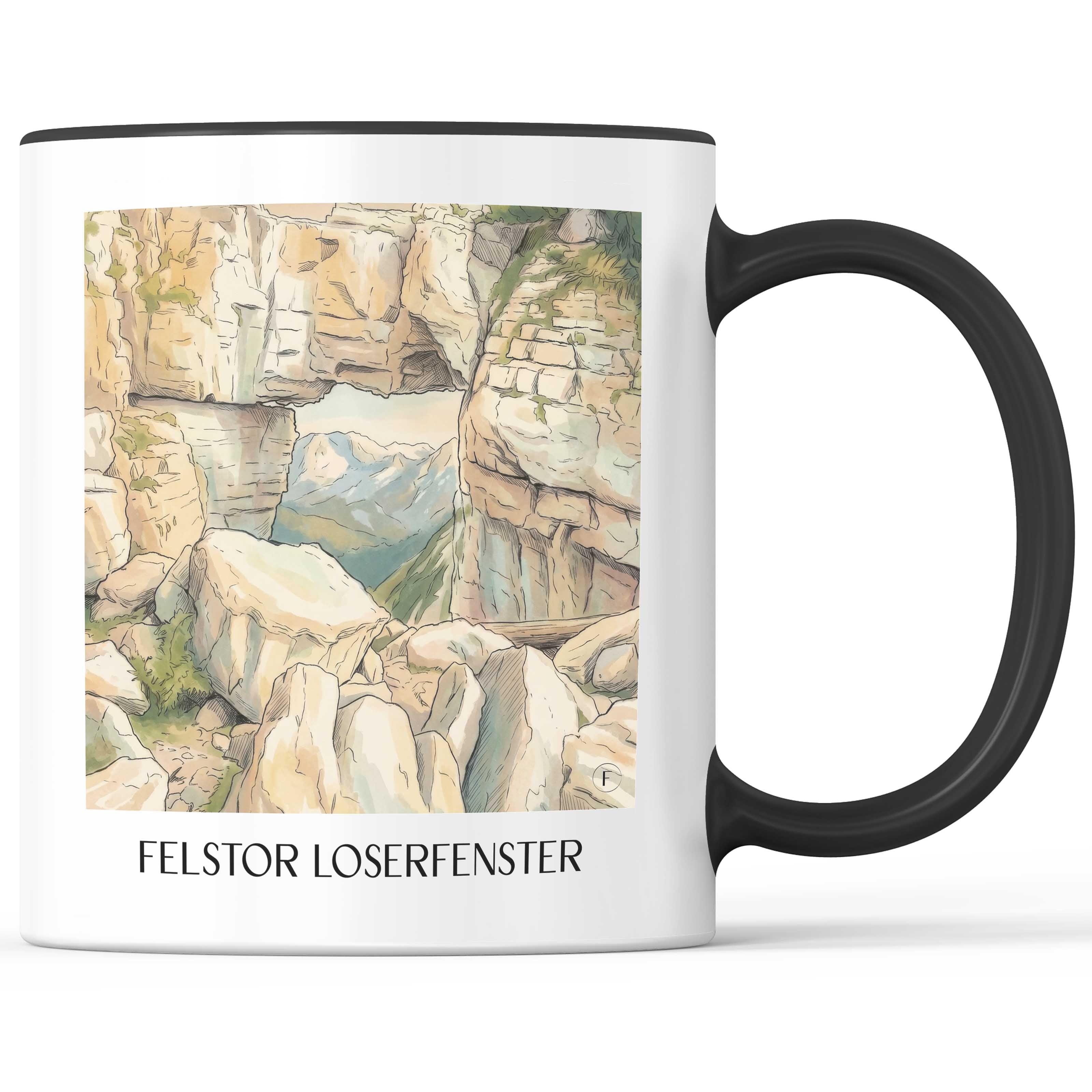 felstor-loserfenster-steiermark-österreich-kaffeebecher-aquarell