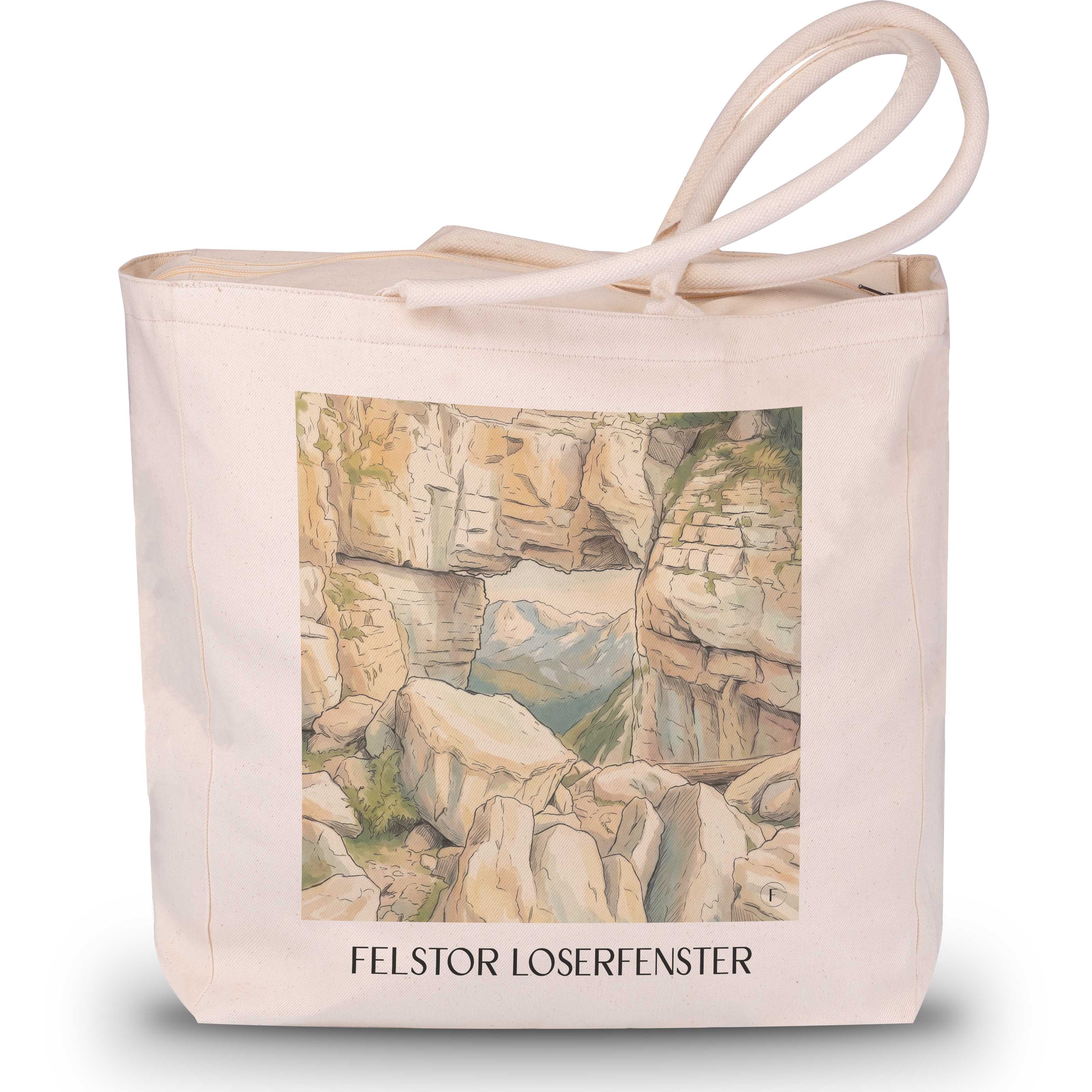 Felstor Loserfenster Shopping Tasche - Steiermark - Österreich Tote Bag - Einkaufstasche im Aquarell Stil - favplace
