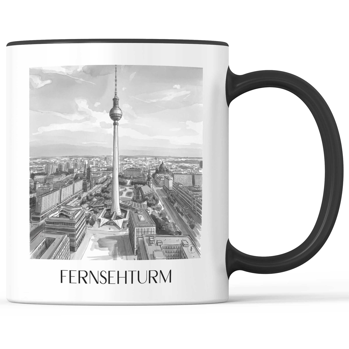fernsehturm-berlin-deutschland-kaffeebecher-aquarell-schwarz-weiss
